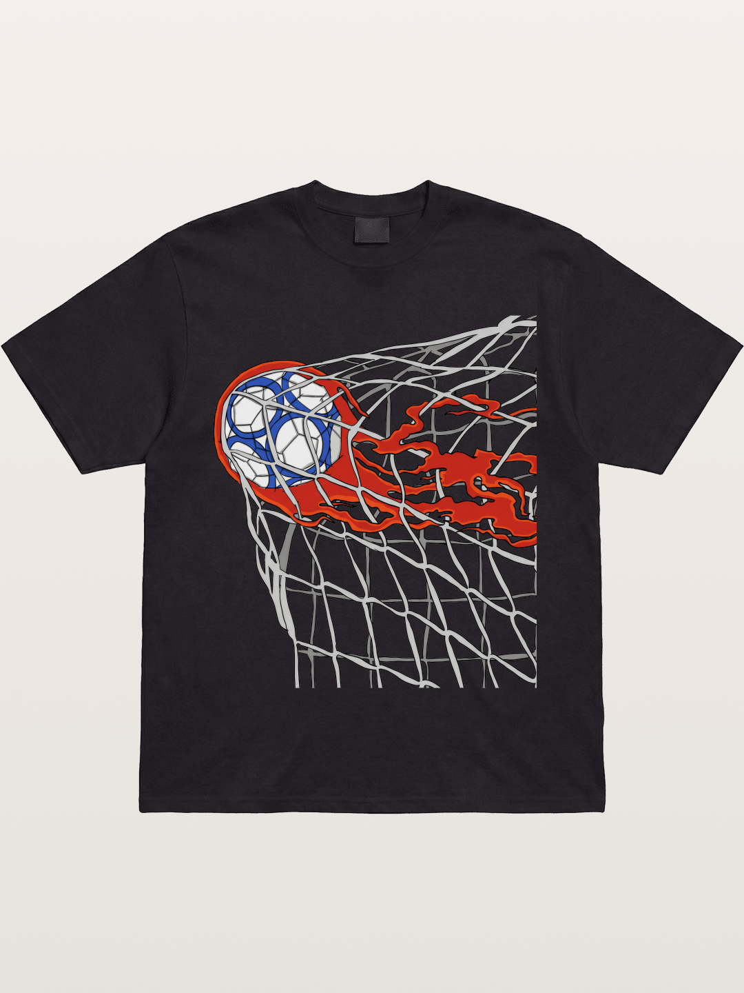 Flaming Goal Net Illustration Gildan T-shirt