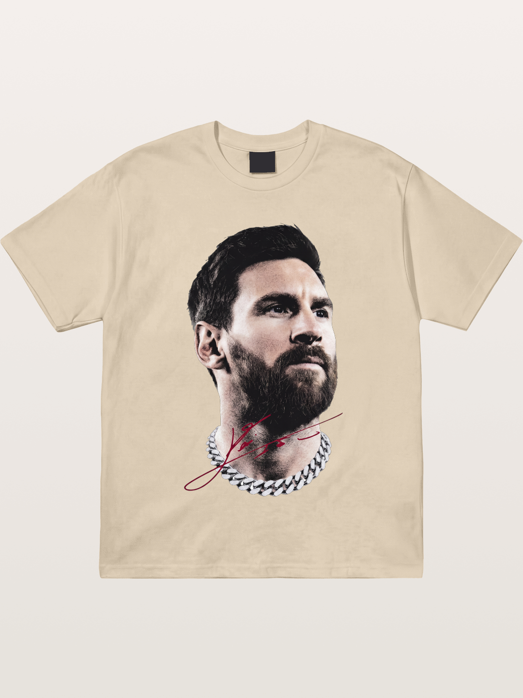 Messi Black White Signature Portrait Gildan T-shirt