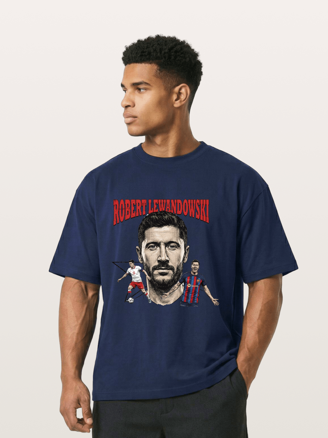 Robert Lewandowski Football Art Gildan T-shirt