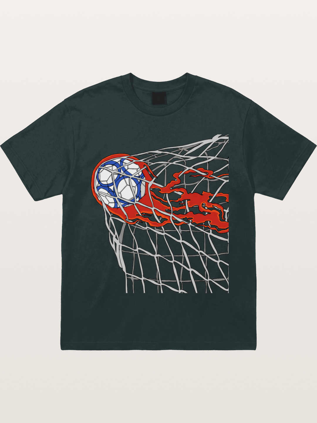Flaming Goal Net Illustration Gildan T-shirt