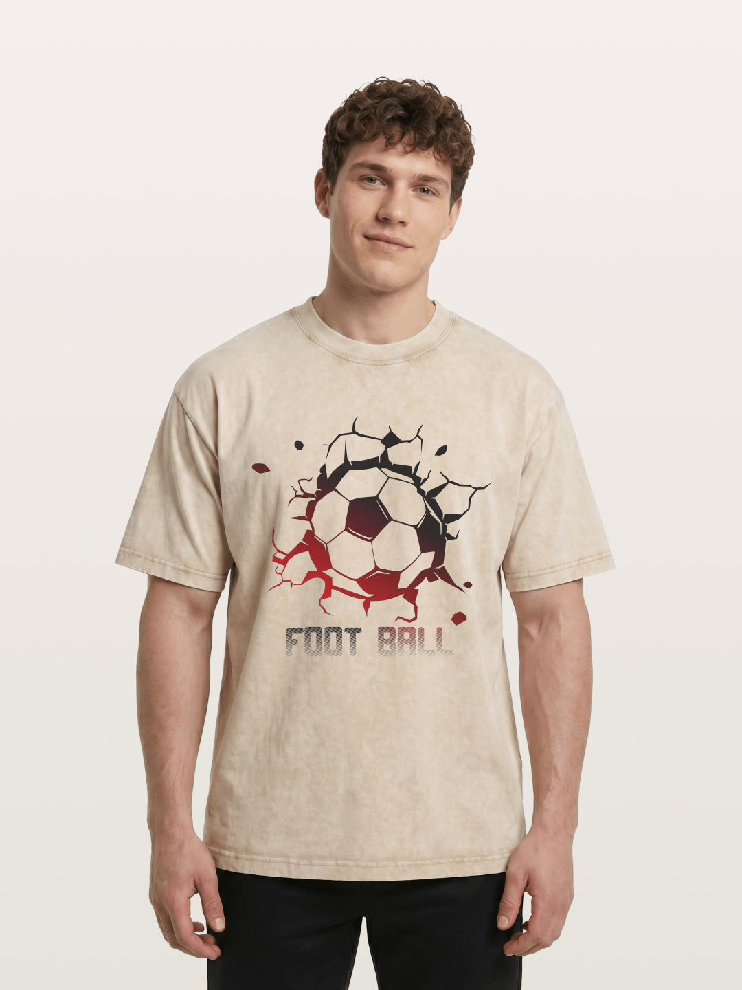 Football Crack Effect USA Style Washed T-shirt