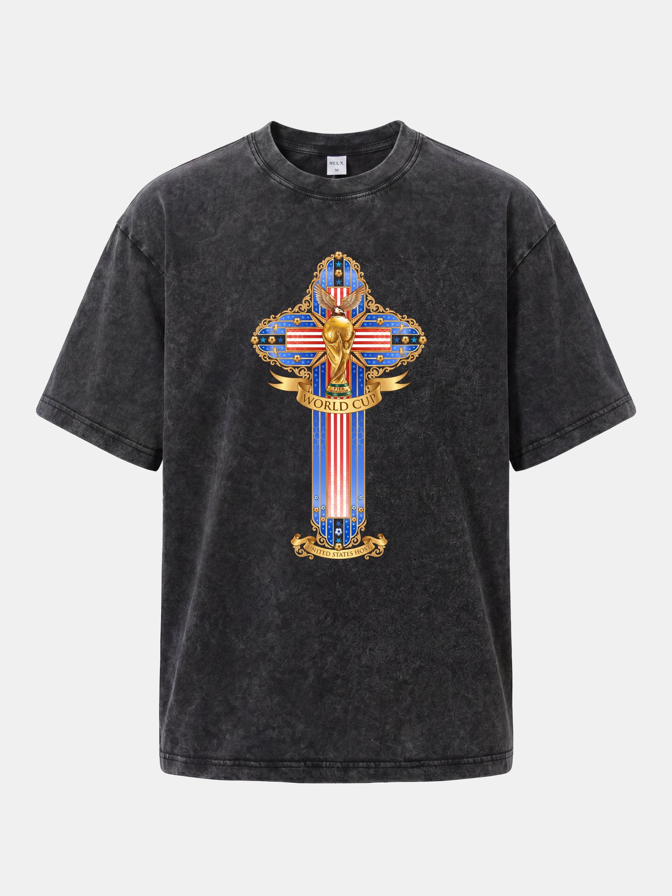 USA Cross World Cup Trophy Card Washed T-shirt