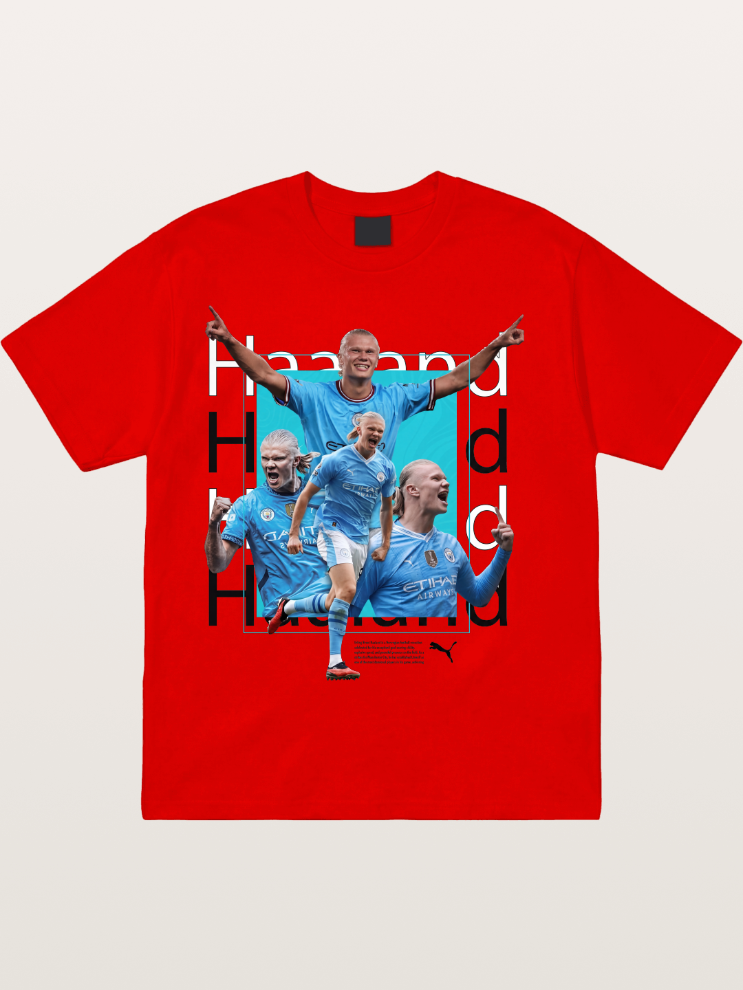Haaland Typography Collage Art Cotton T-shirt