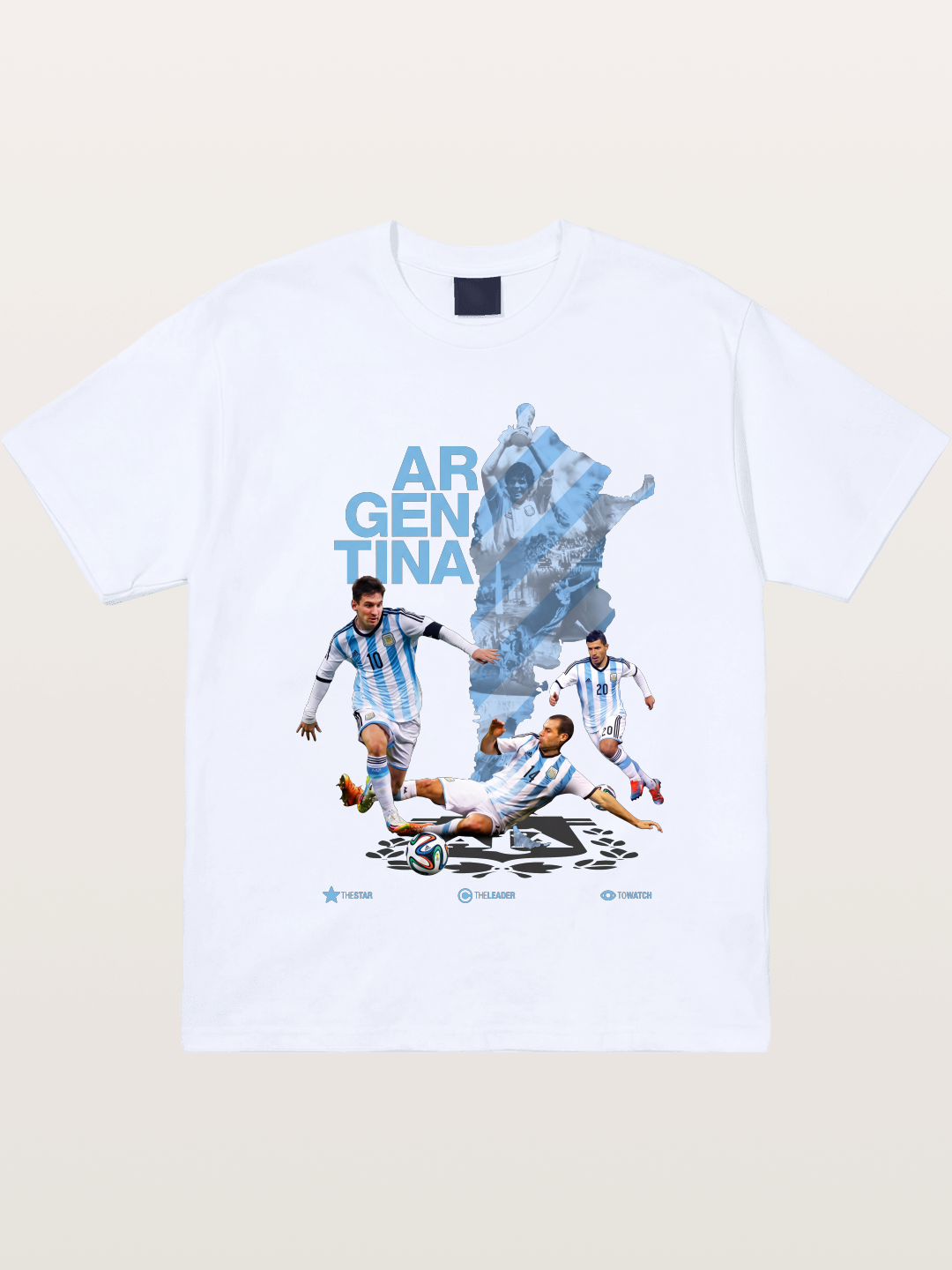 Argentina Soccer Legends Map Layout Gildan T-shirt