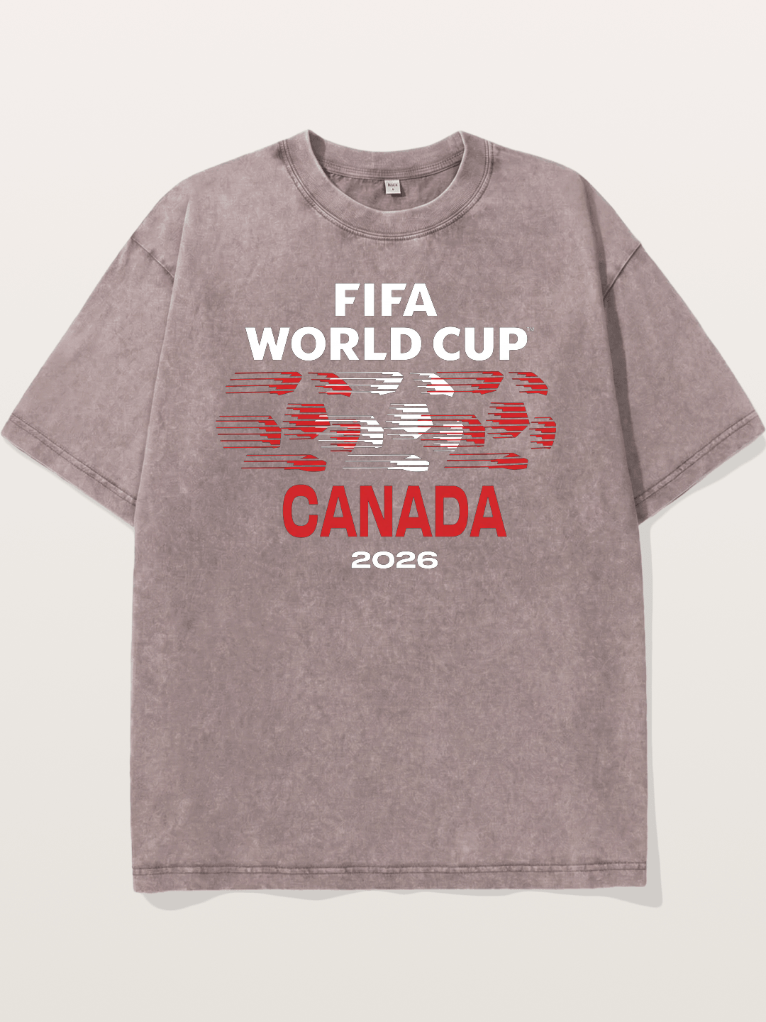 Canada WC 2026 Speed Text Design Washed T-shirt