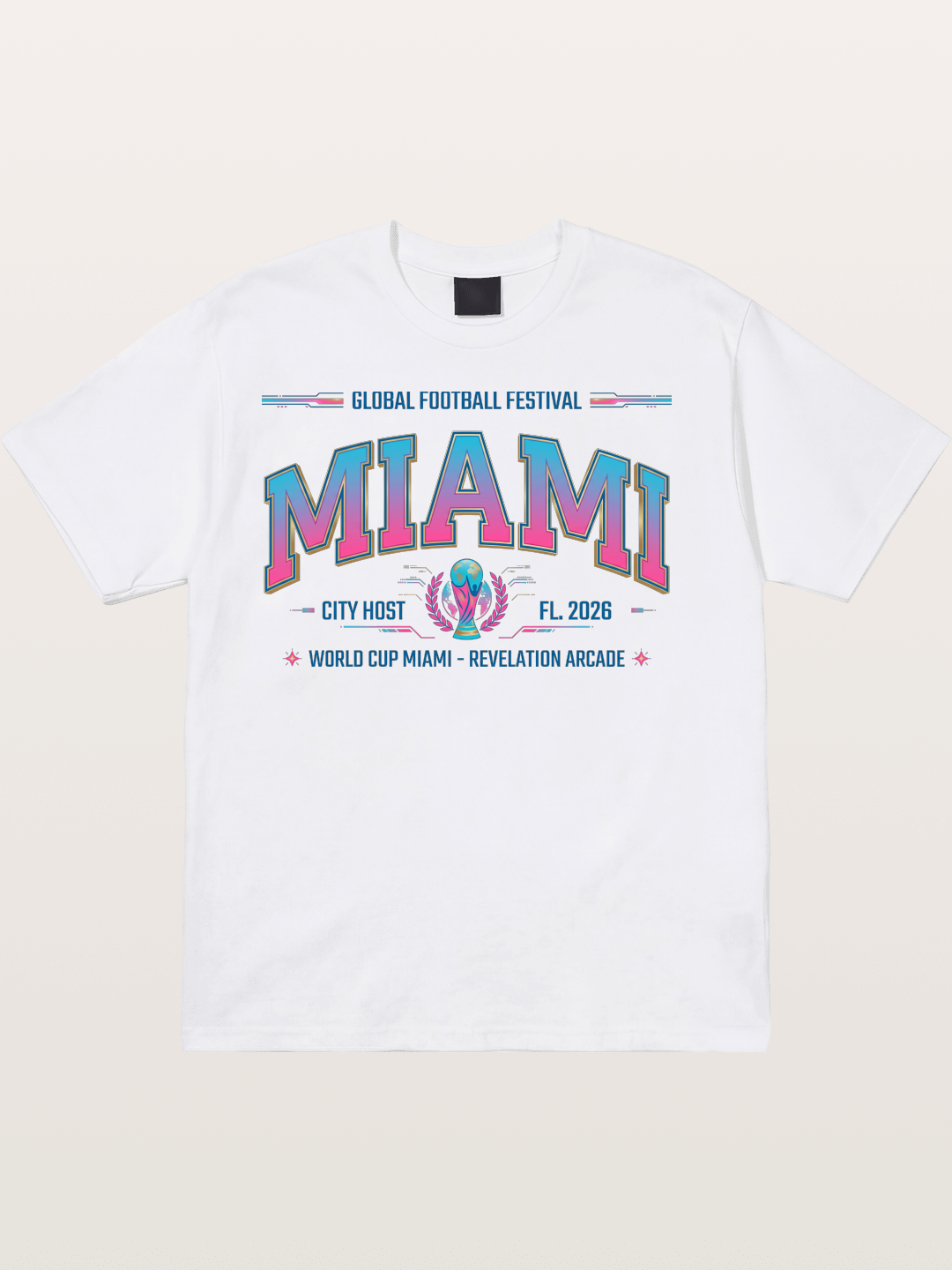 Miami 2026 WC Ombre Typography Cotton T-shirt