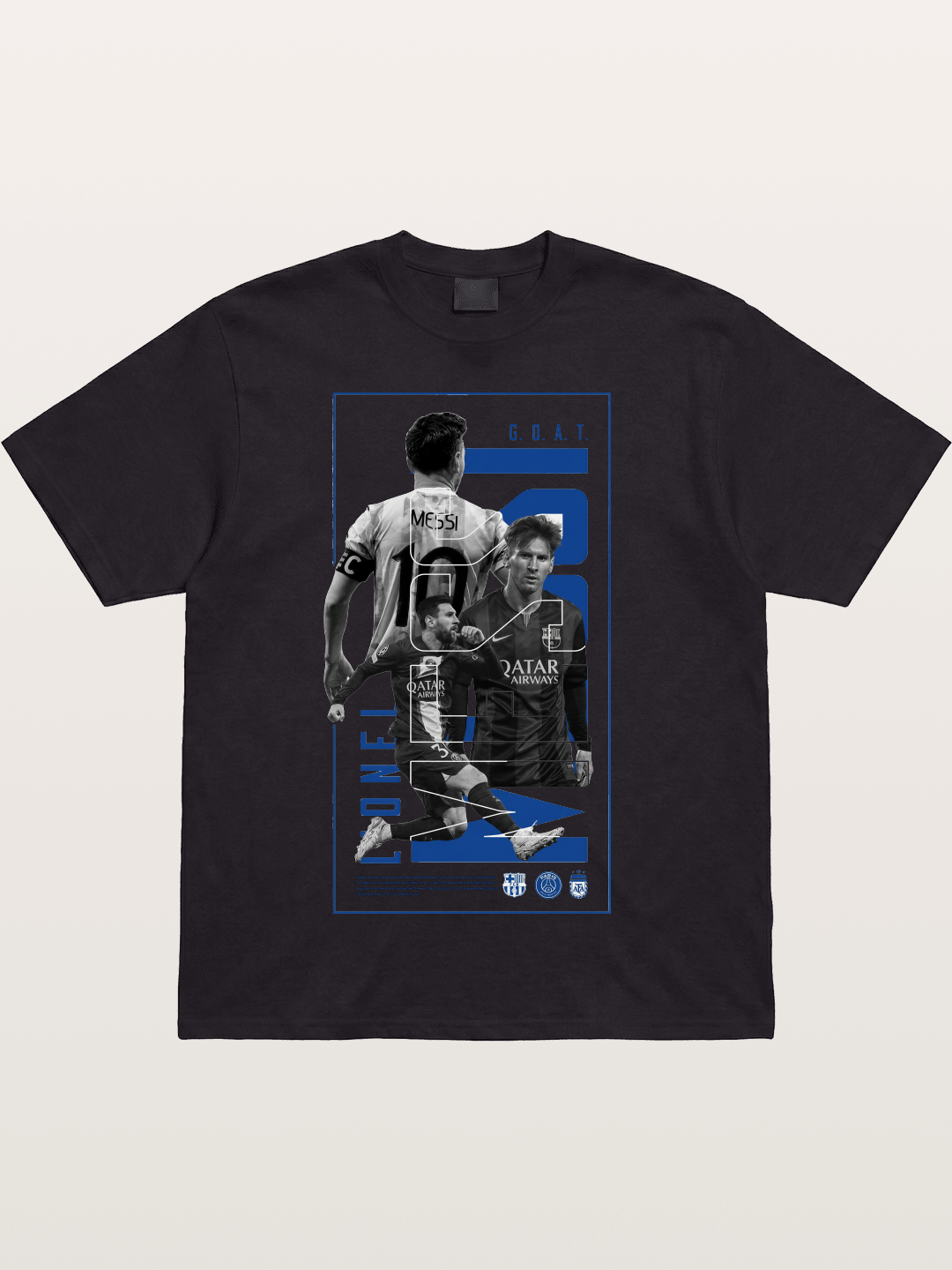 Messi GOAT Collage Poster Cotton T-shirt