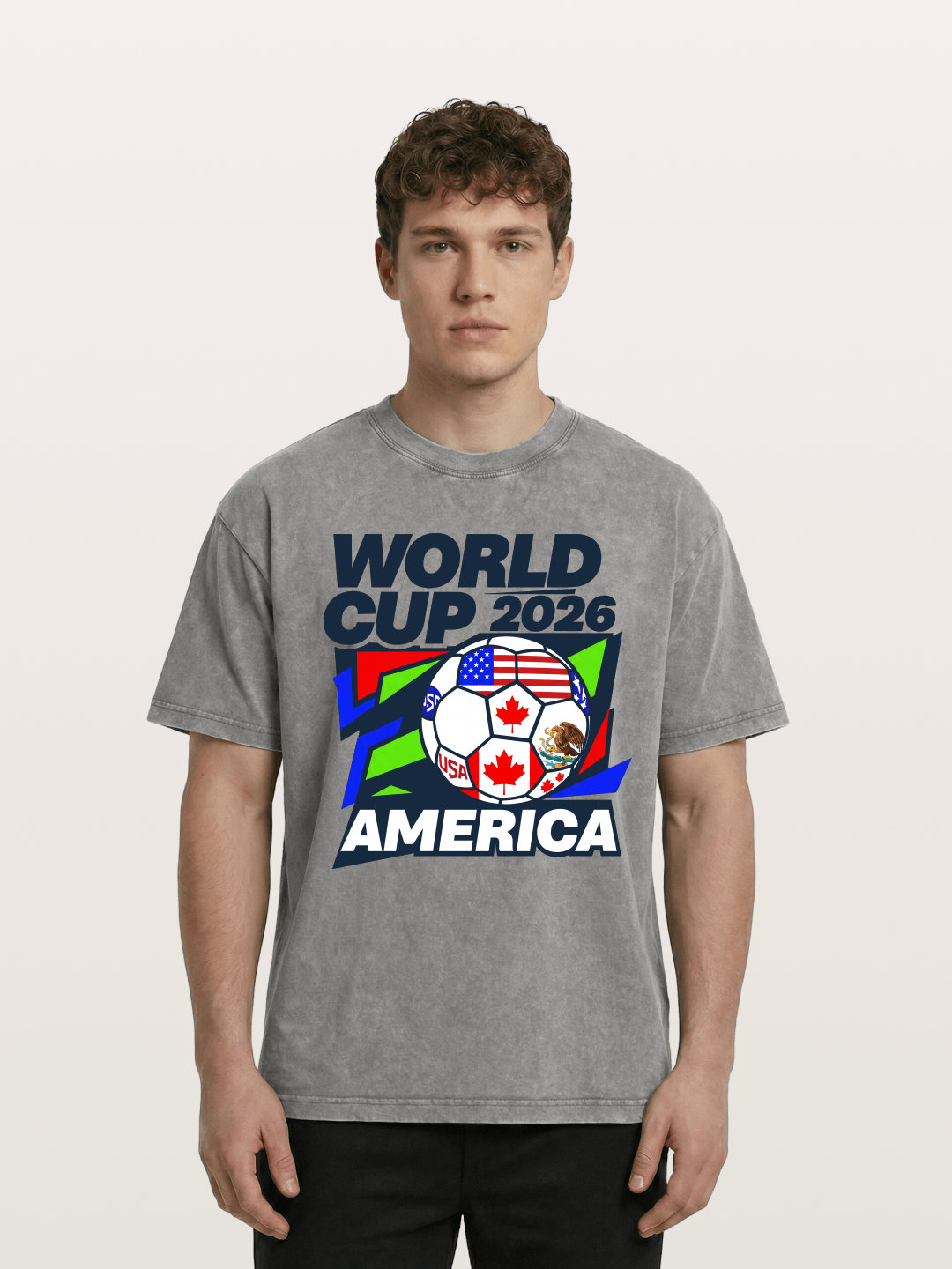 World Cup 2026 America Geometric Washed T-shirt
