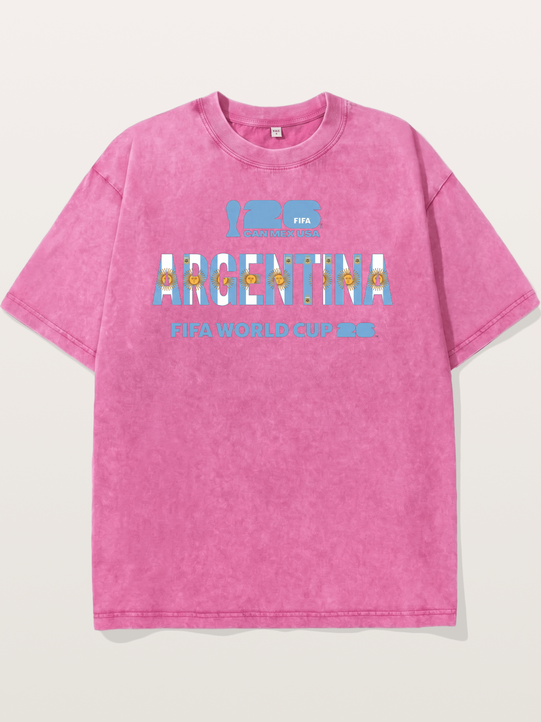 2026 World Cup Argentina Sun Design Washed T-shirt