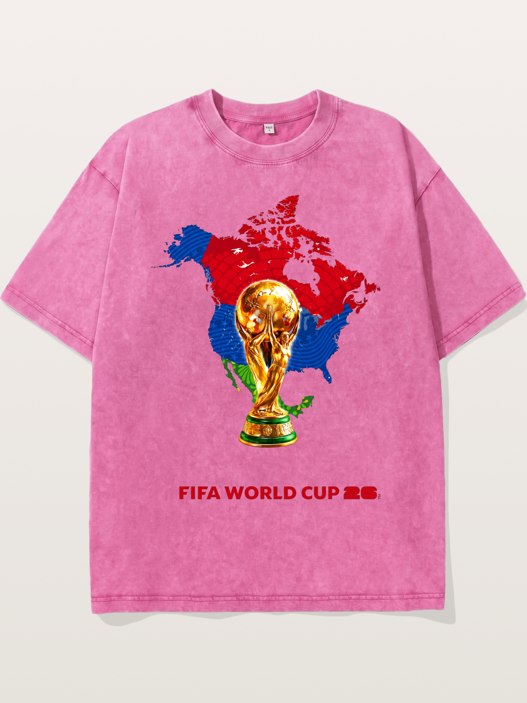 World Cup Trophy & Americas Map Washed T-shirt