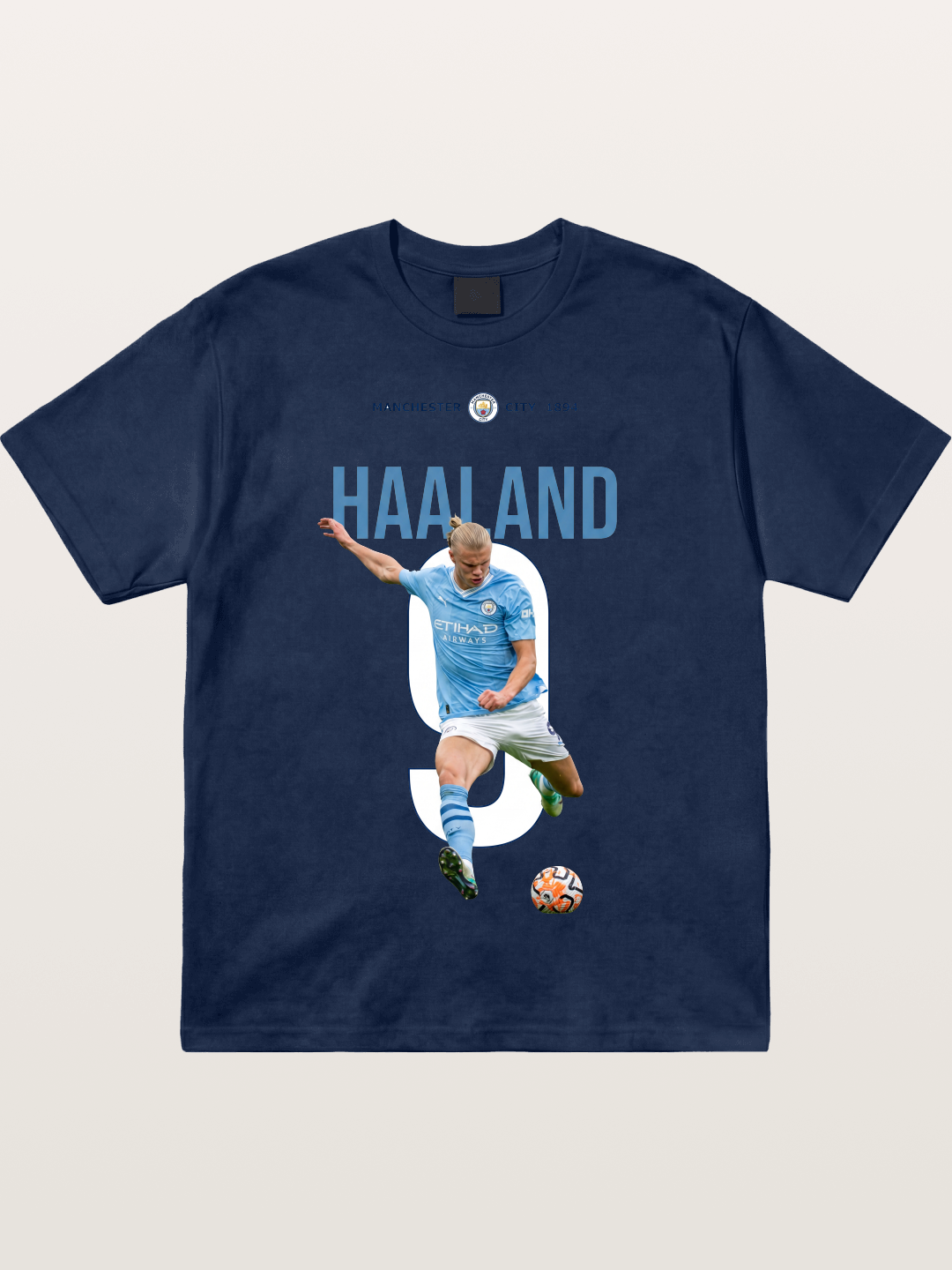 Haaland Number 9 Action Shot Cotton T-shirt