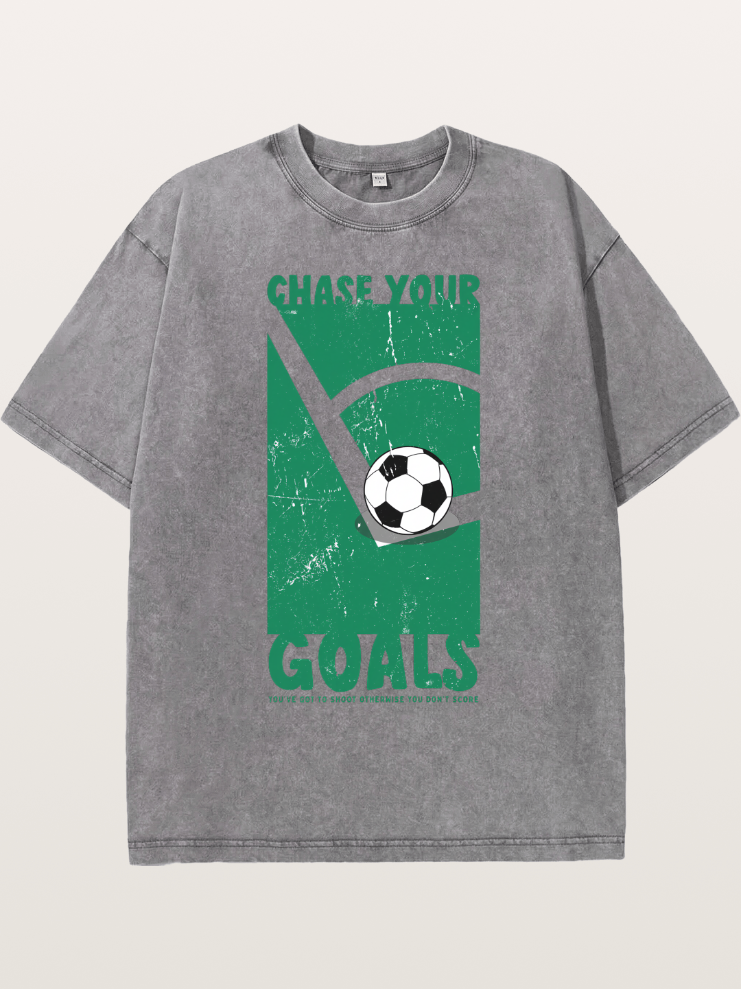 Chase Your Goals Green Poster Washed T-shirt