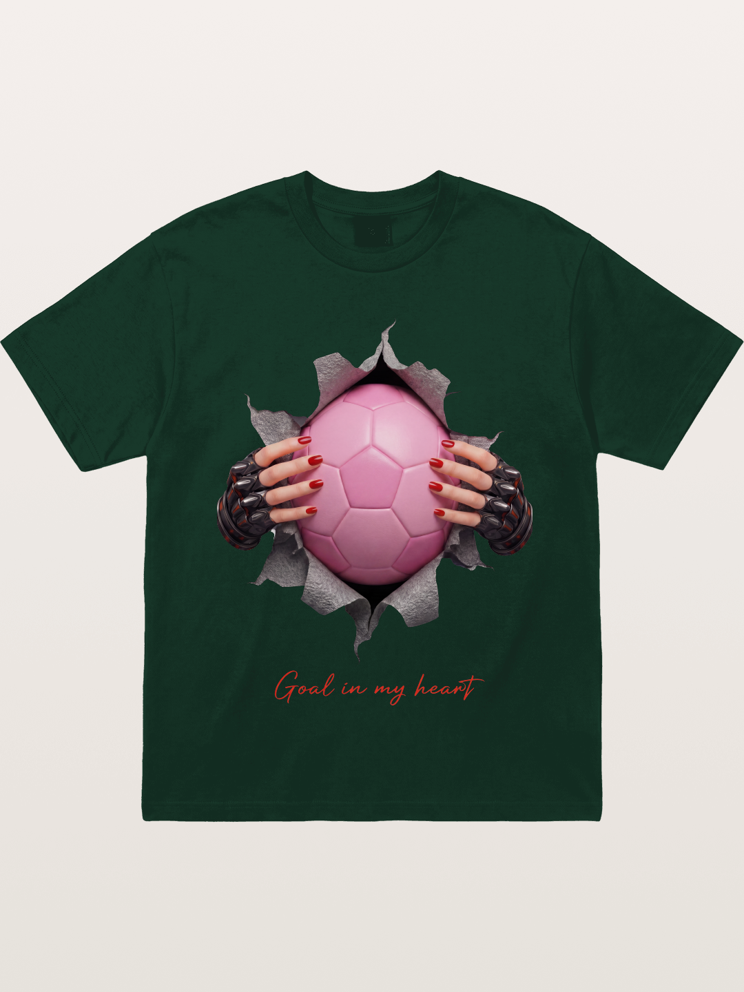 Pink Soccer Goal In My Heart Gildan T-shirt