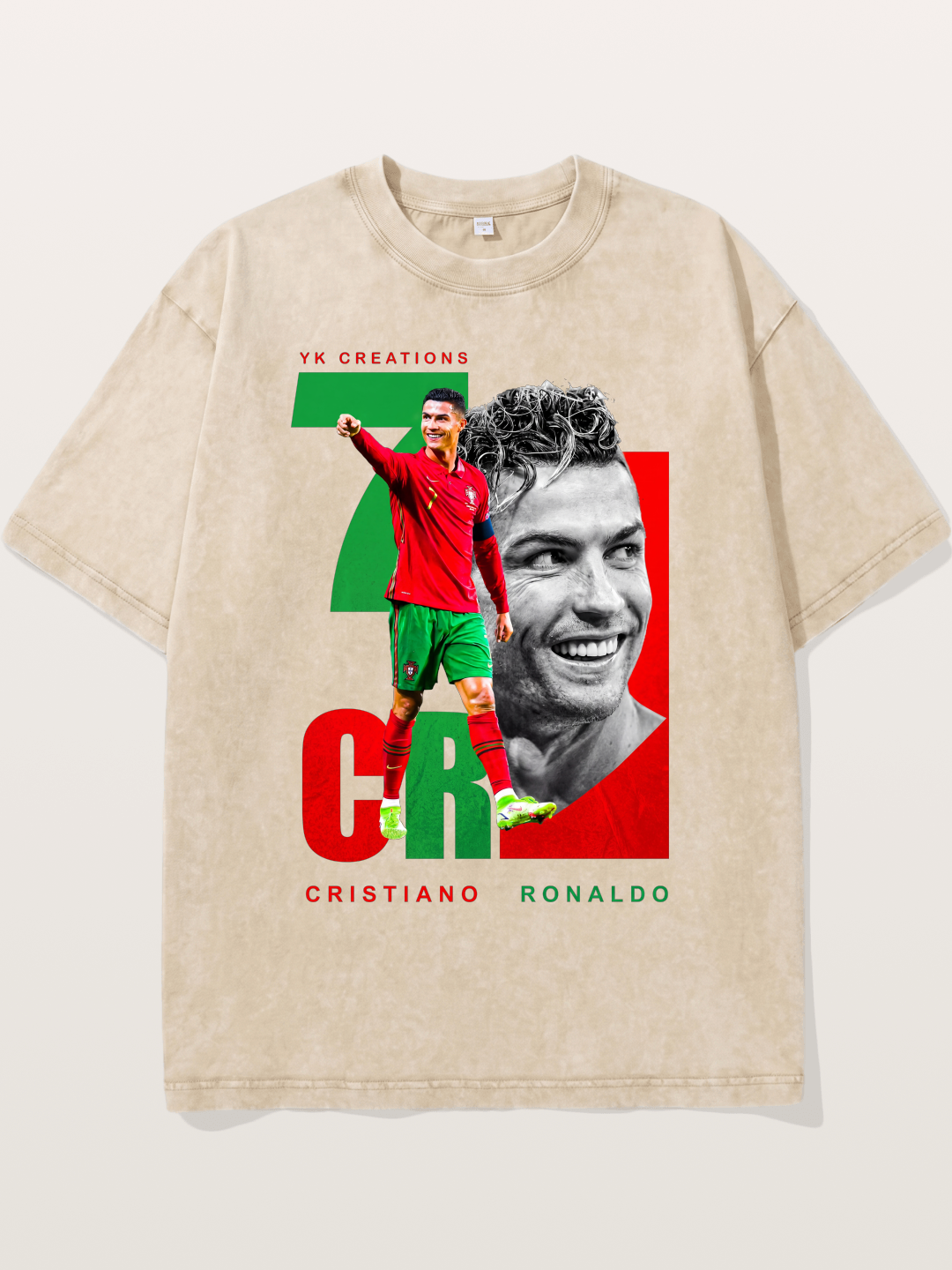 Ronaldo Portugal Dual Montage Washed T-shirt
