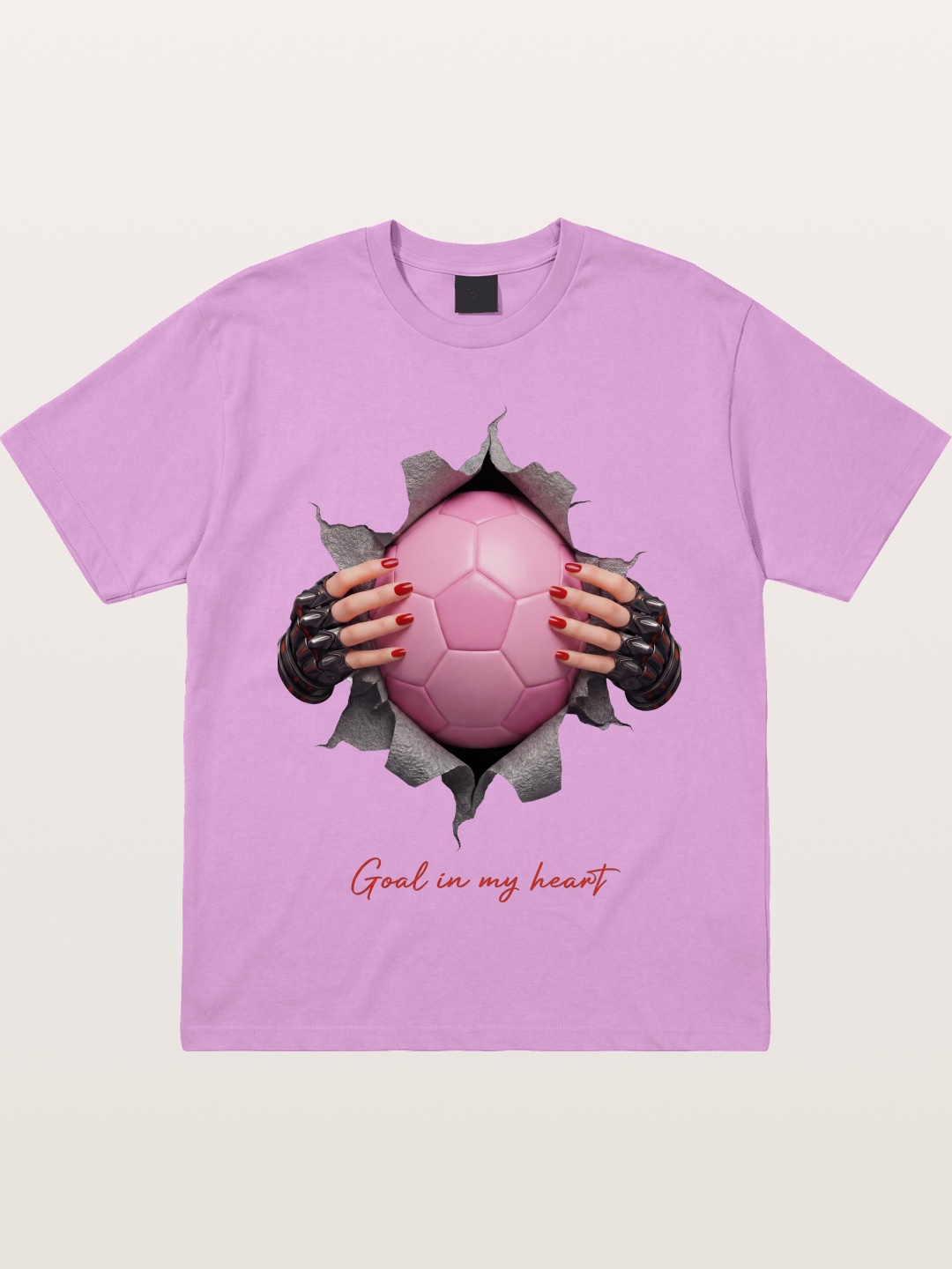 Pink Soccer Goal In My Heart Gildan T-shirt
