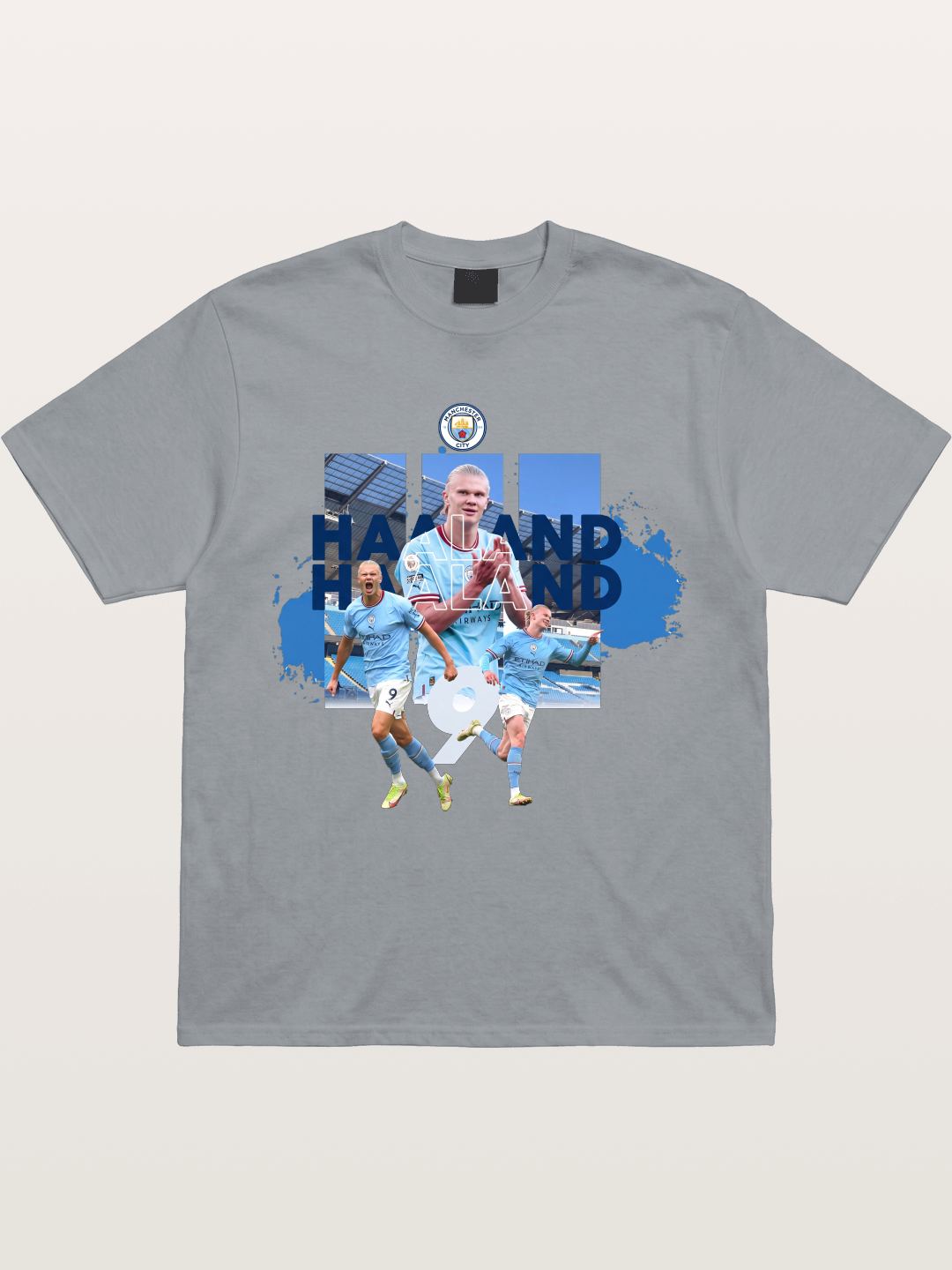 Haaland Etihad Stadium Montage Gildan T-shirt