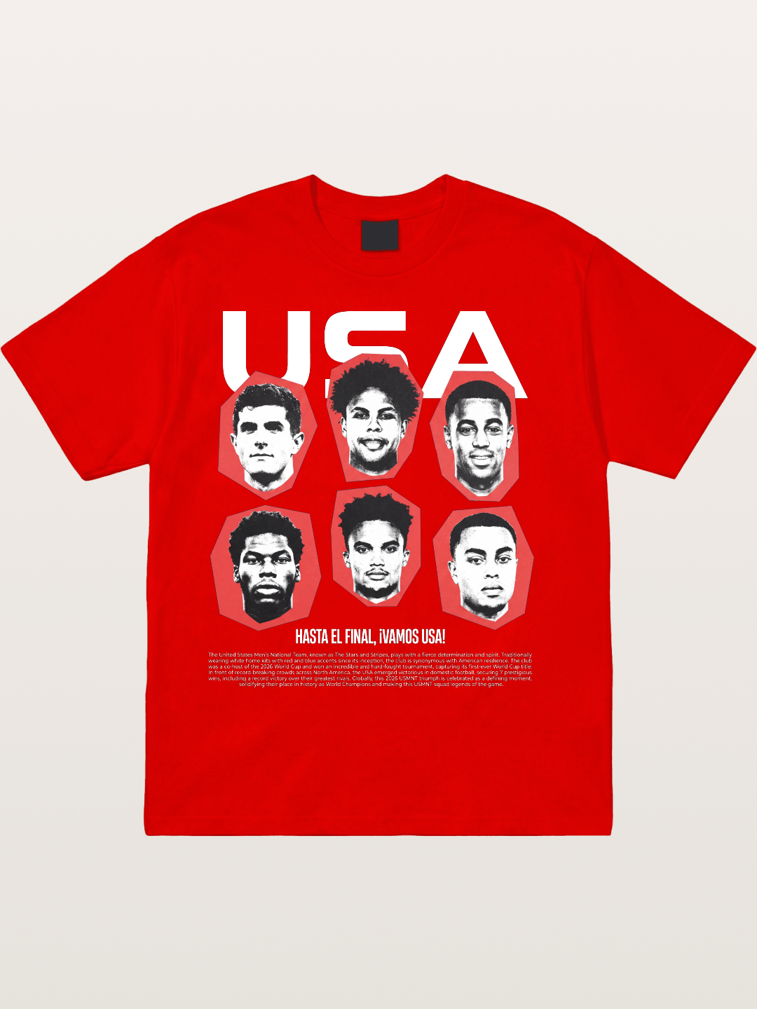 Six US Soccer Stars Hexagon Layout Cotton T-shirt