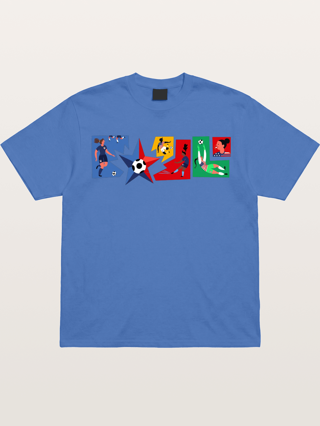 USA Women Soccer Collage Art Gildan T-shirt
