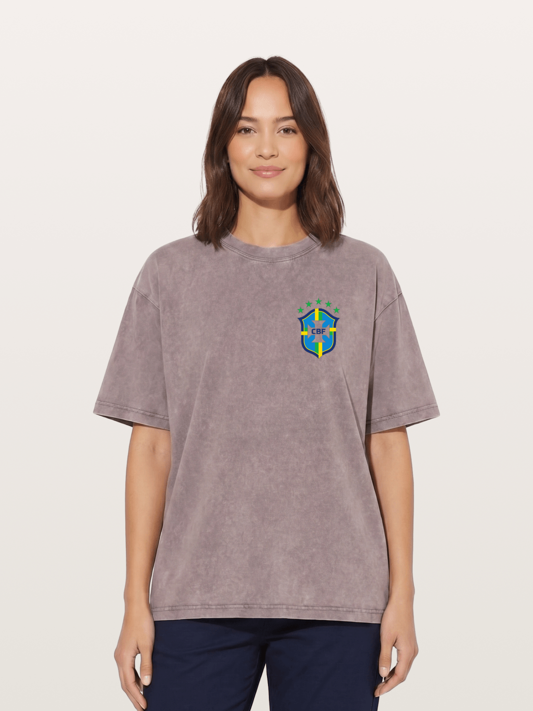 Brazil CBF Five Stars Shield Washed T-shirt