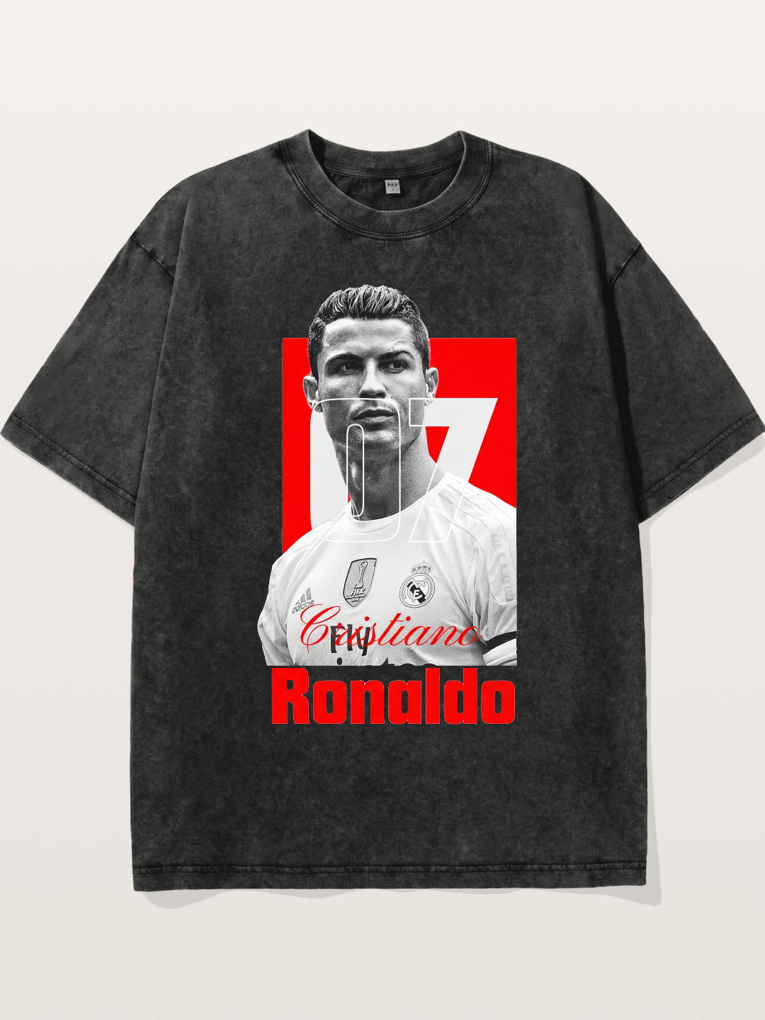 Ronaldo Real Madrid Number 7 Washed T-shirt