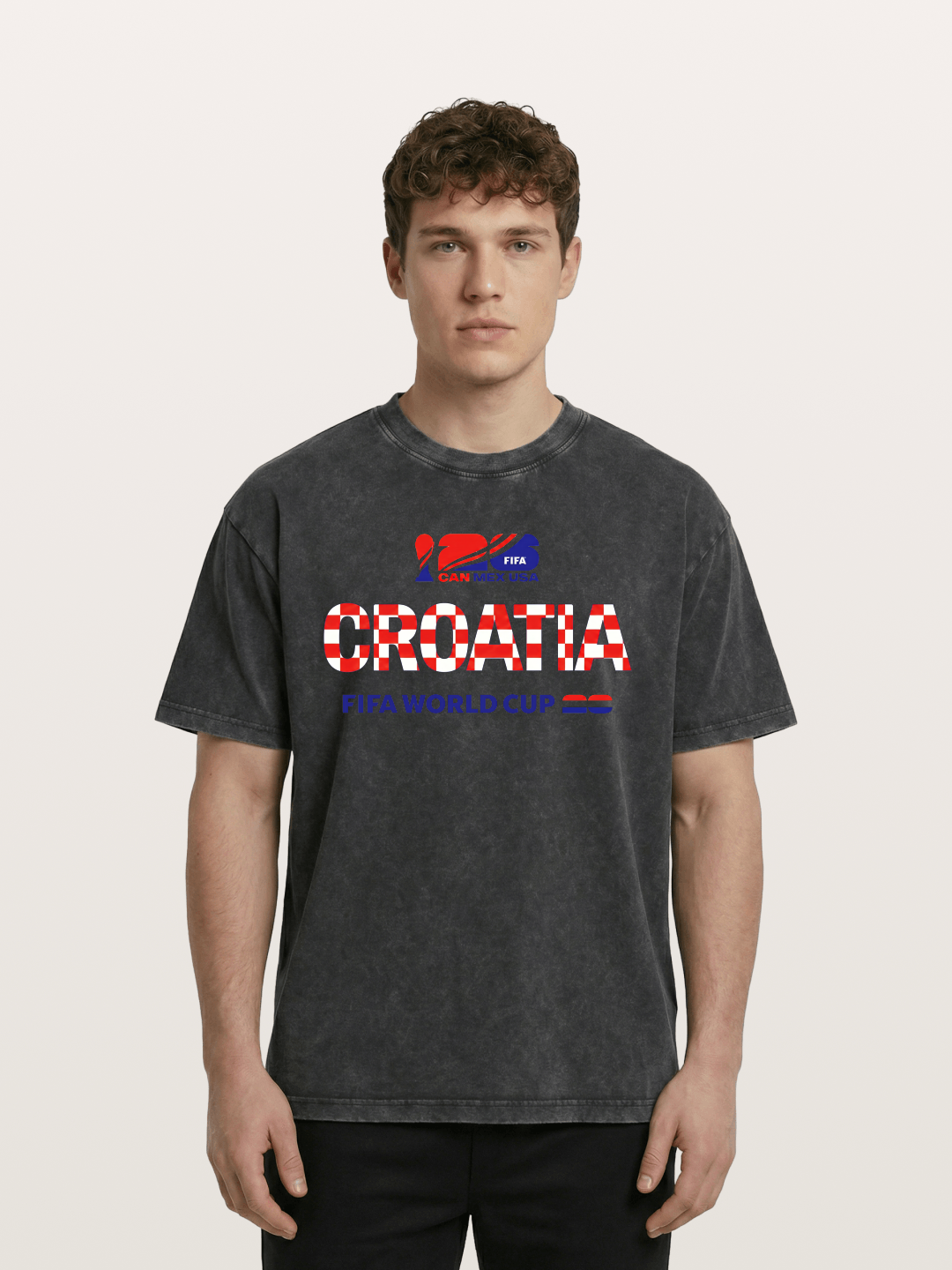 Croatia 2026 World Cup Typo Washed T-shirt