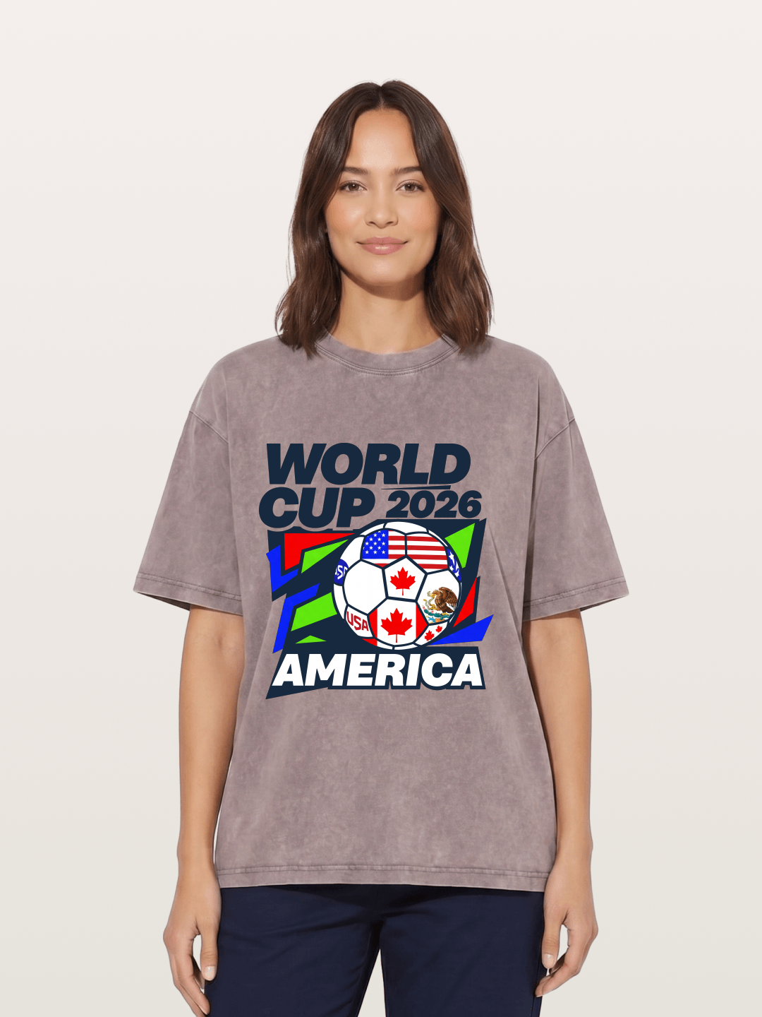 World Cup 2026 America Geometric Washed T-shirt