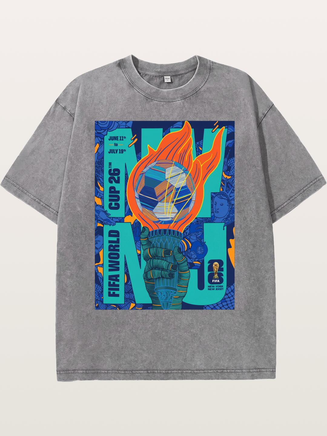 NYNJ WC 2026 Liberty Torch Soccer Washed T-shirt