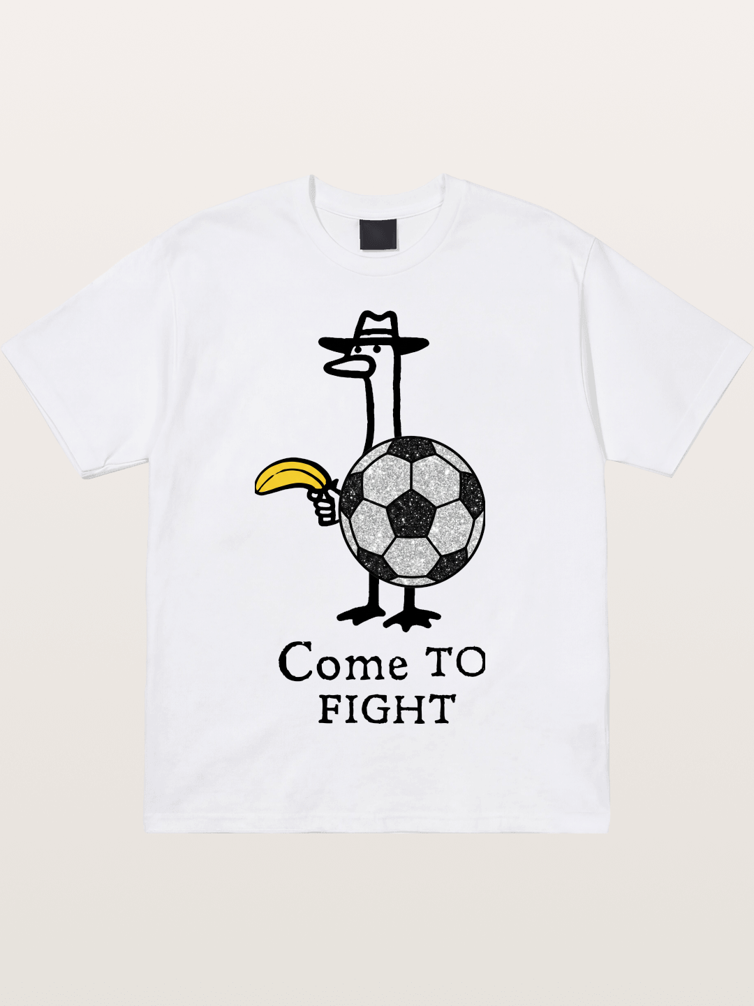 Ostrich Come To Fight Soccer Art Cotton T-shirt