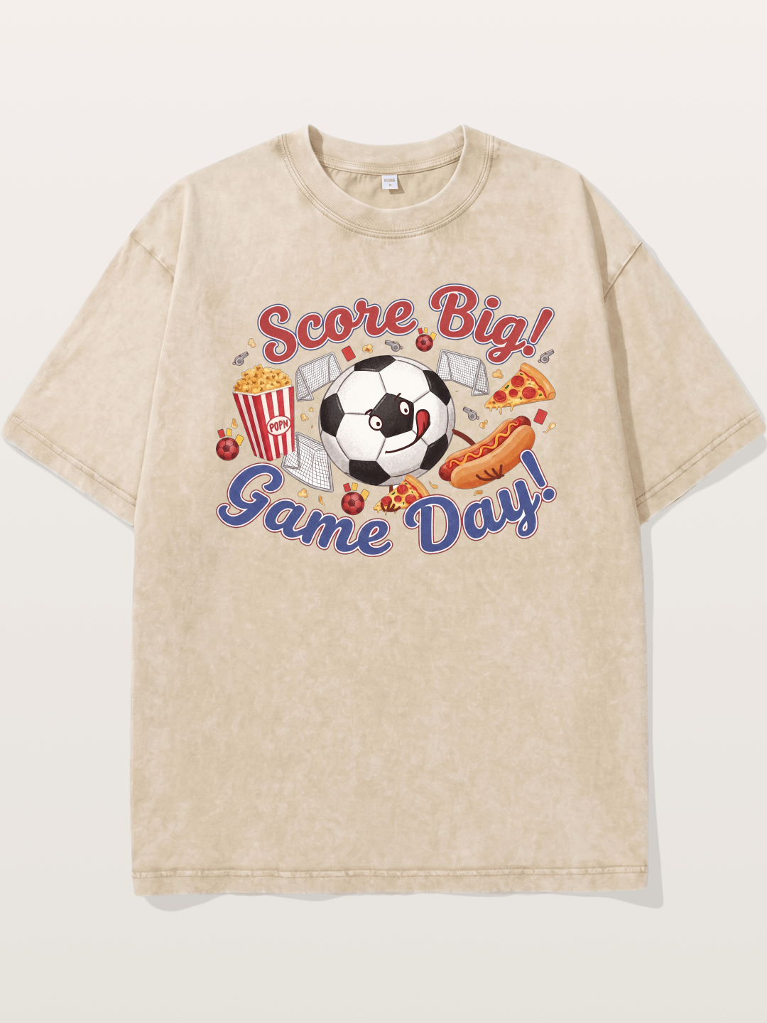 Game Day Snack Soccer Doodle Washed T-shirt