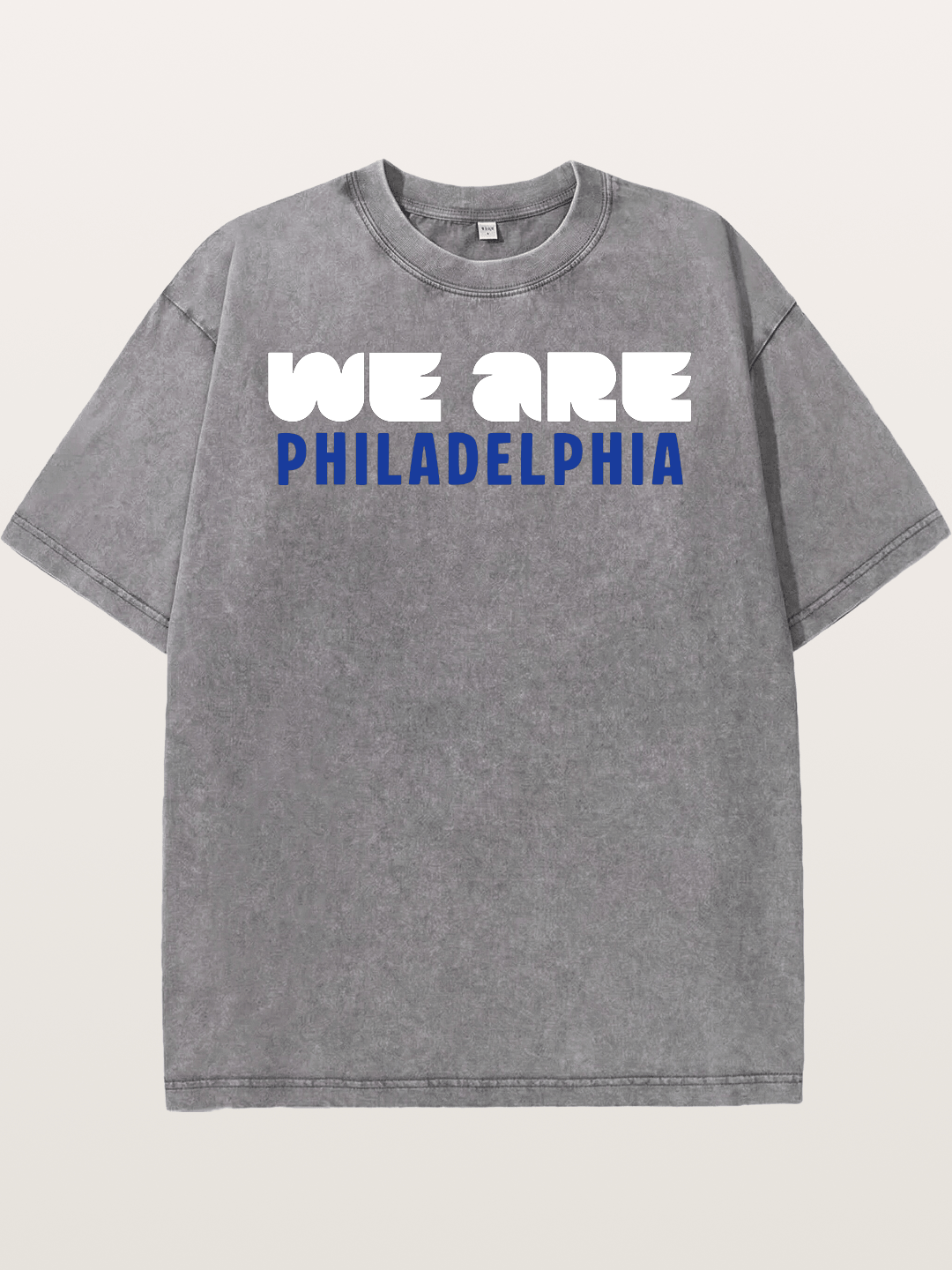 Philadelphia Navy Blue Bold Print Washed T-shirt