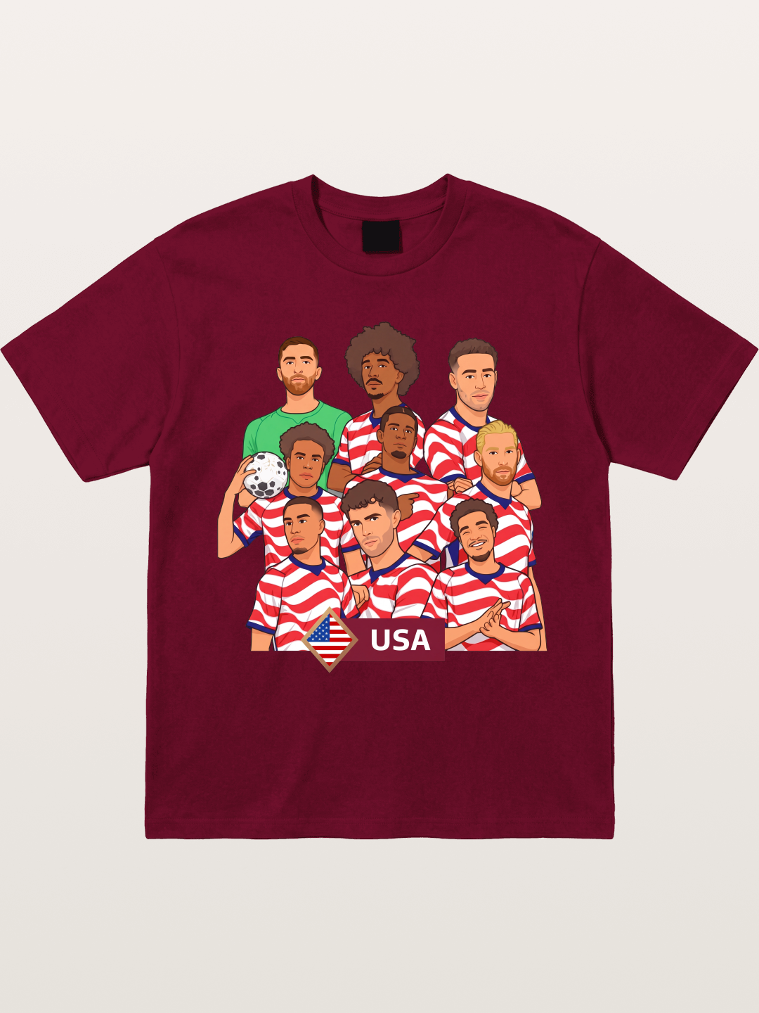 USMNT Cartoon Full Roster Gathering Gildan T-shirt