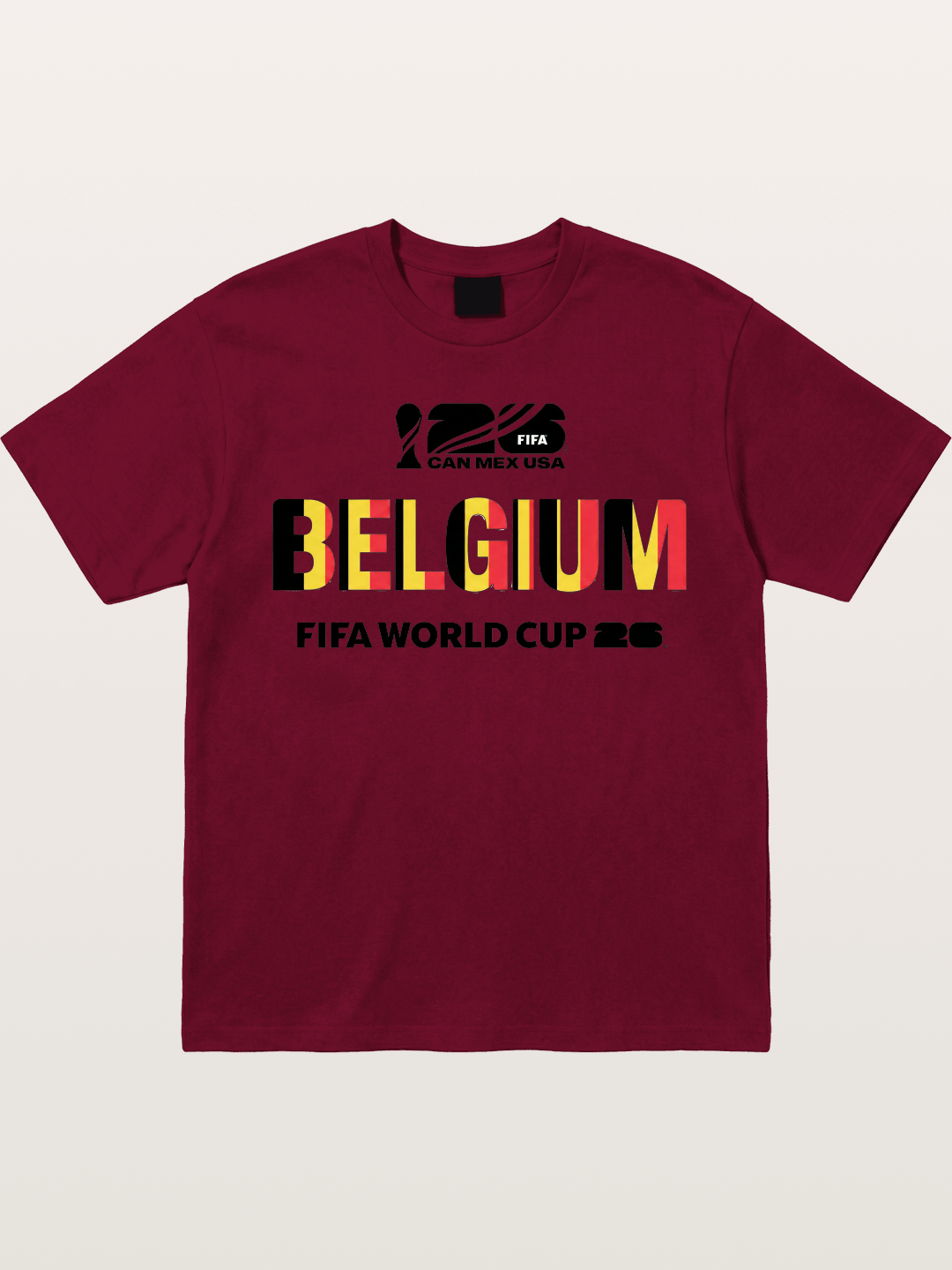 Belgium 2026 Flag Pattern Print Gildan T-shirt