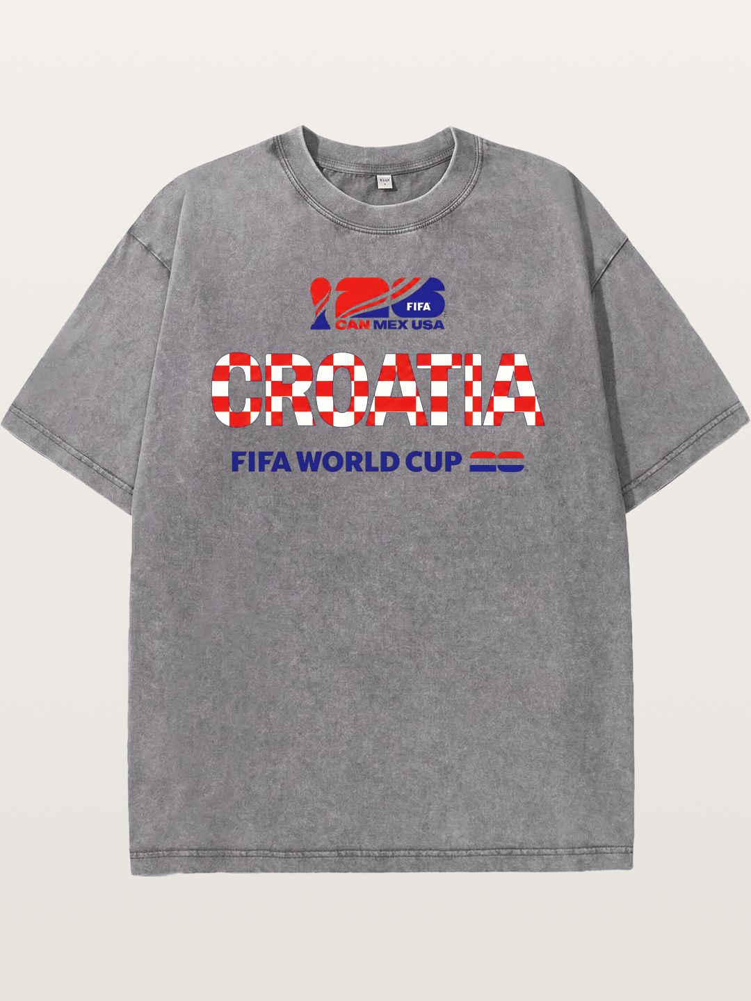 Croatia 2026 World Cup Typo Washed T-shirt