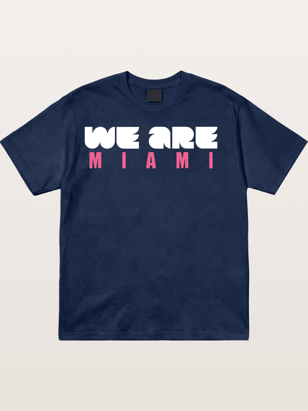 Miami Pink Patterned Letters Cotton T-shirt