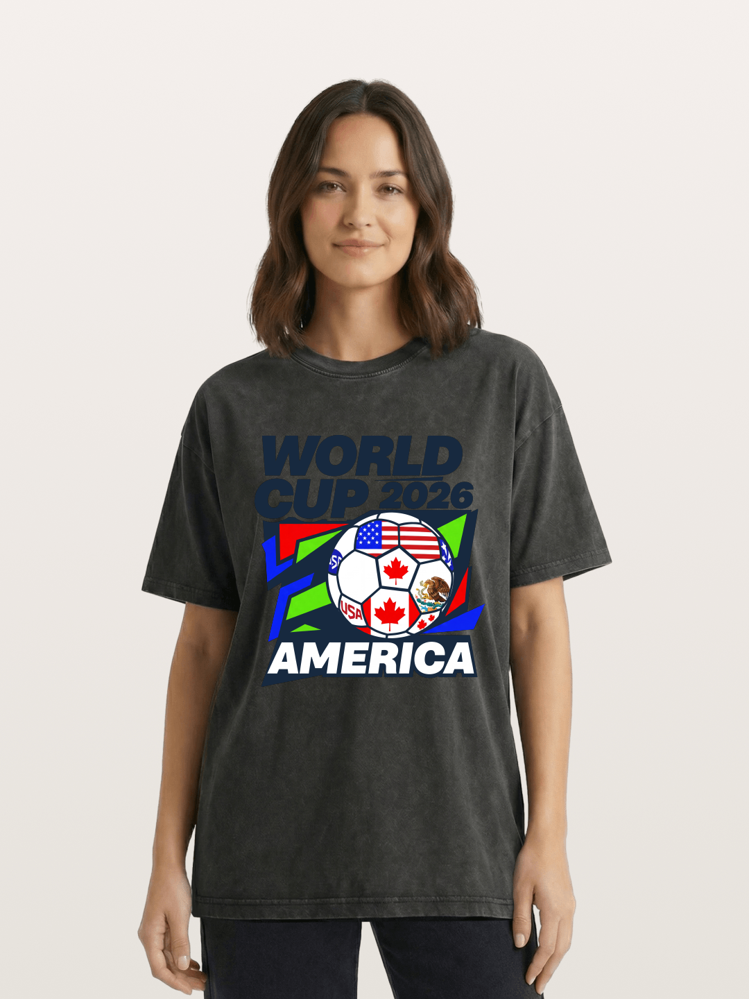 World Cup 2026 America Geometric Washed T-shirt
