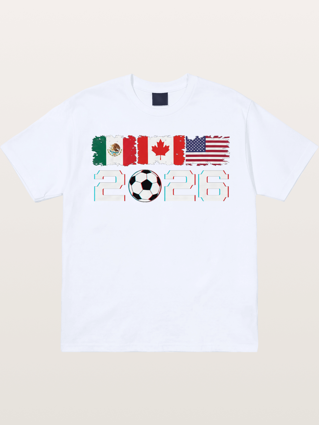 2026 WC USA Mexico Canada Flags Gildan T-shirt