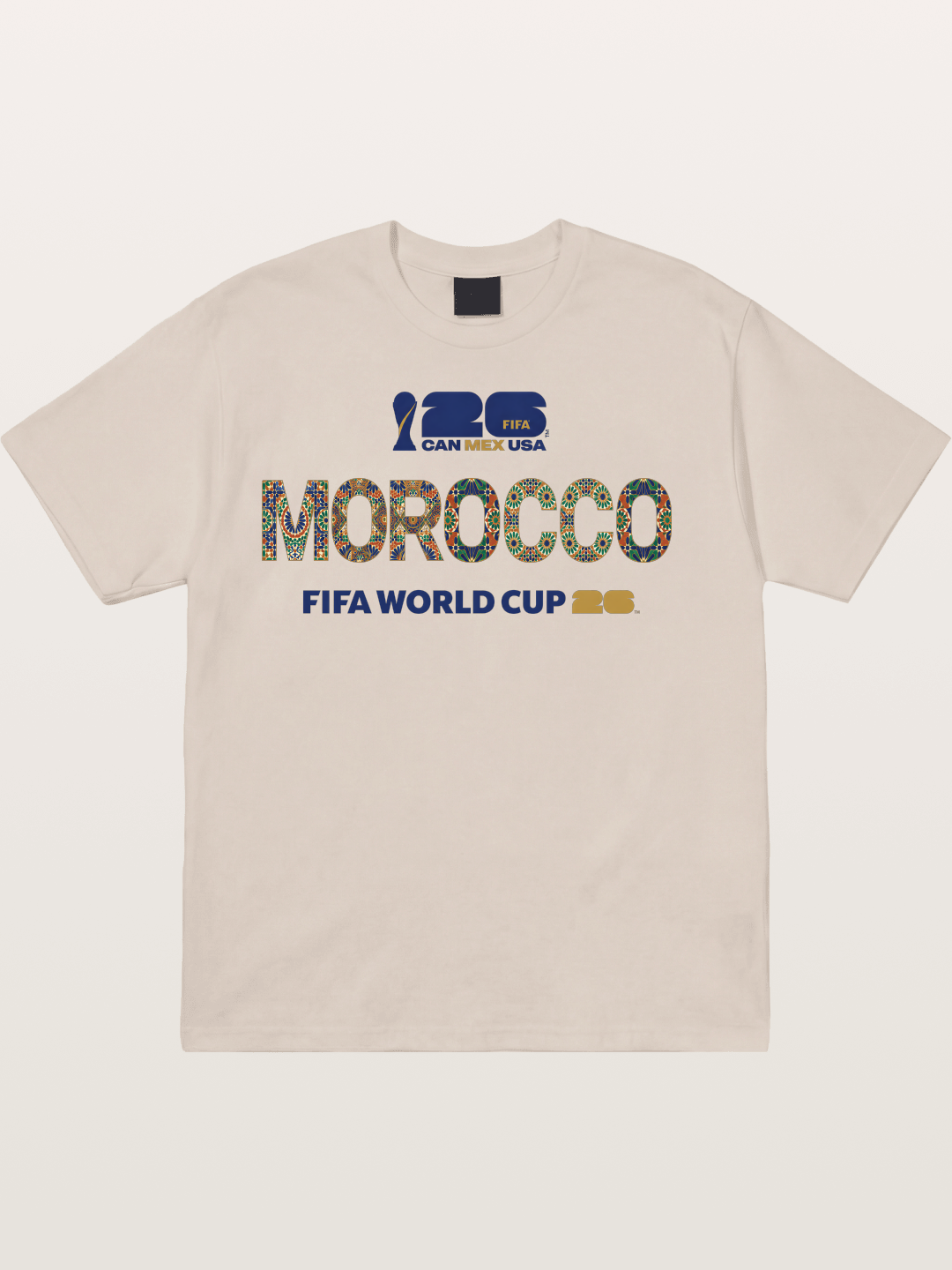 Morocco 2026 Mosaic Typography Cotton T-shirt