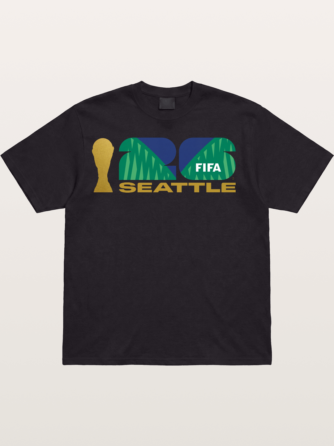 Seattle WC 2026 Gold Green Logo Cotton T-shirt