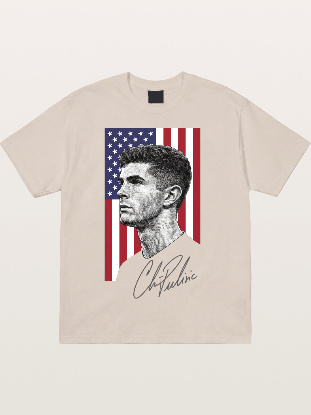 Christian Pulisic US Flag Backdrop Cotton T-shirt