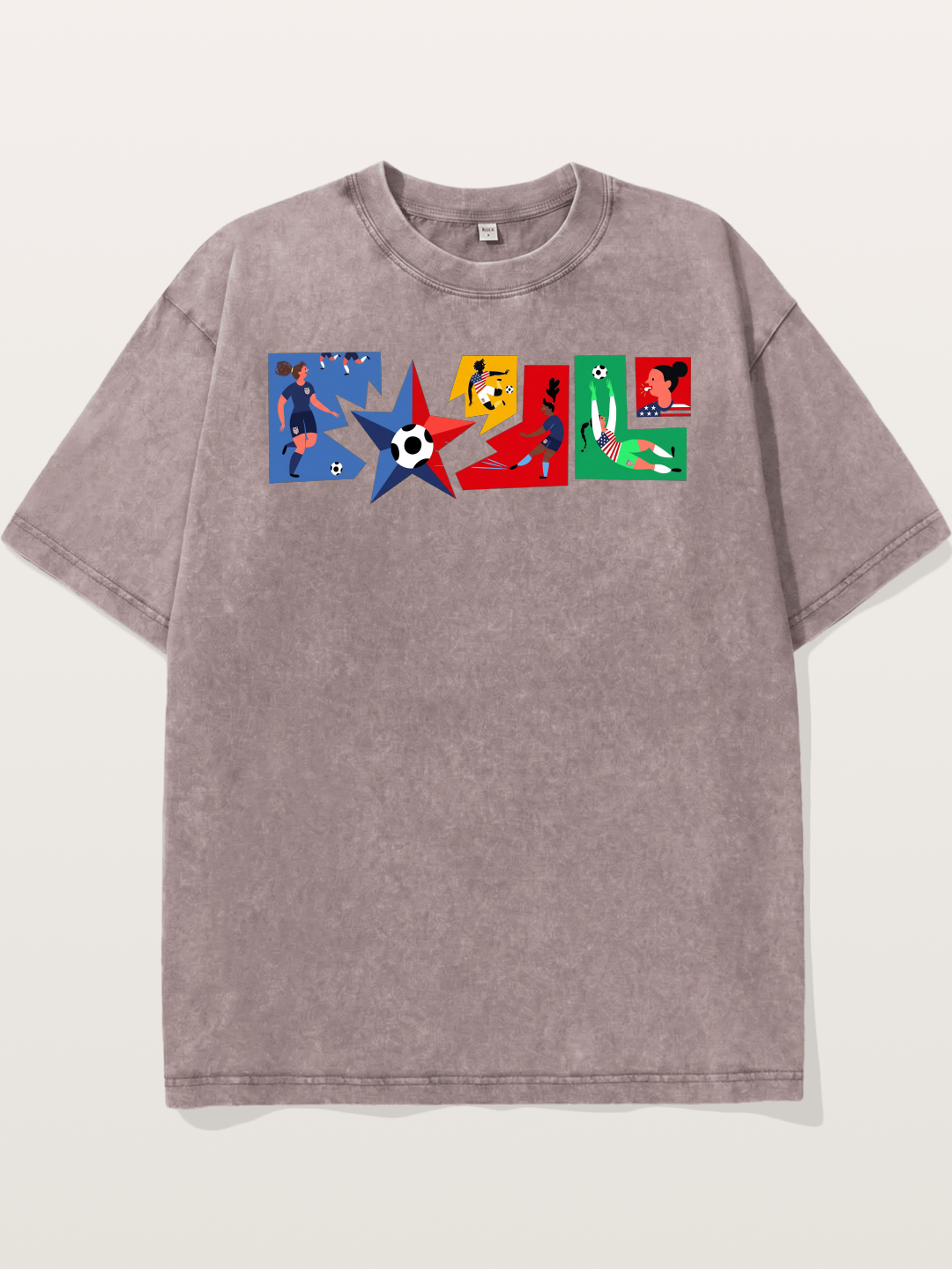 USA Women Soccer Collage Art Washed T-shirt