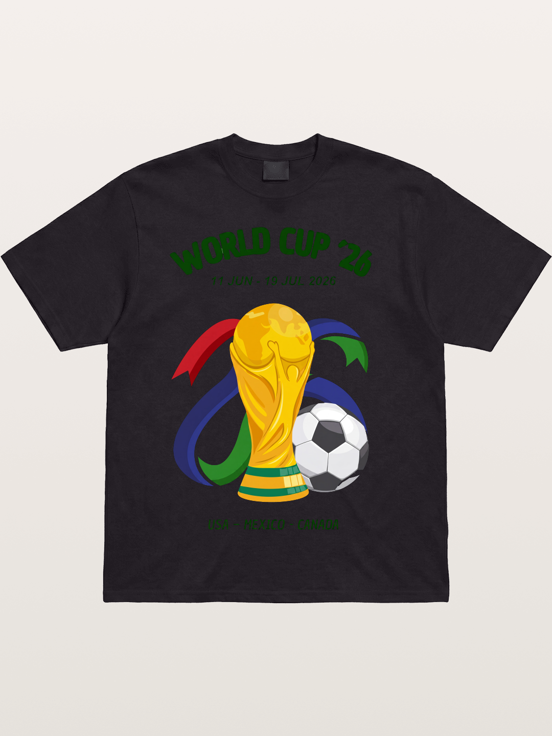 World Cup 26 Trophy and Soccer Ball Cotton T-shirt