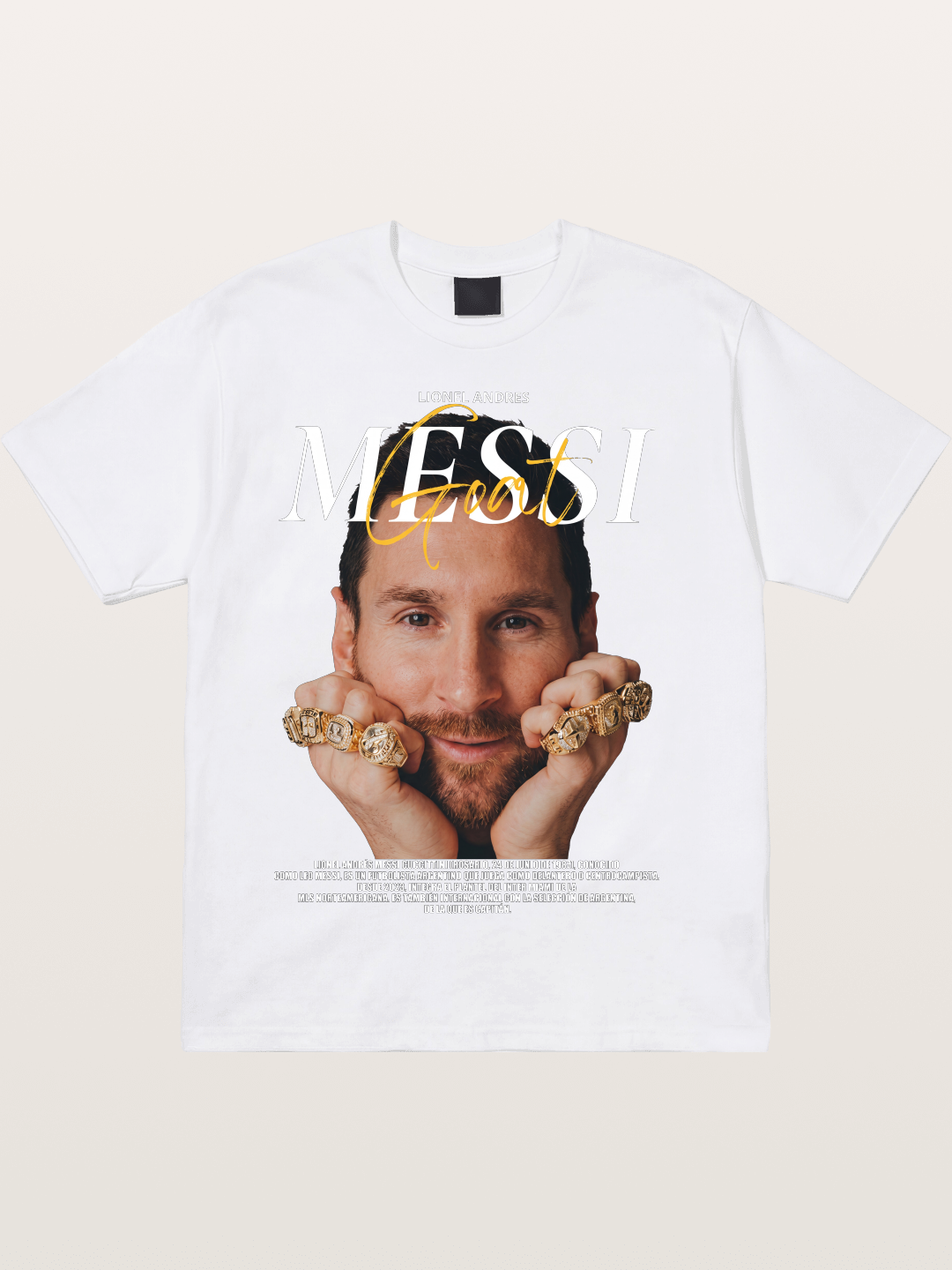 Messi GOAT Champion Rings Cotton T-shirt