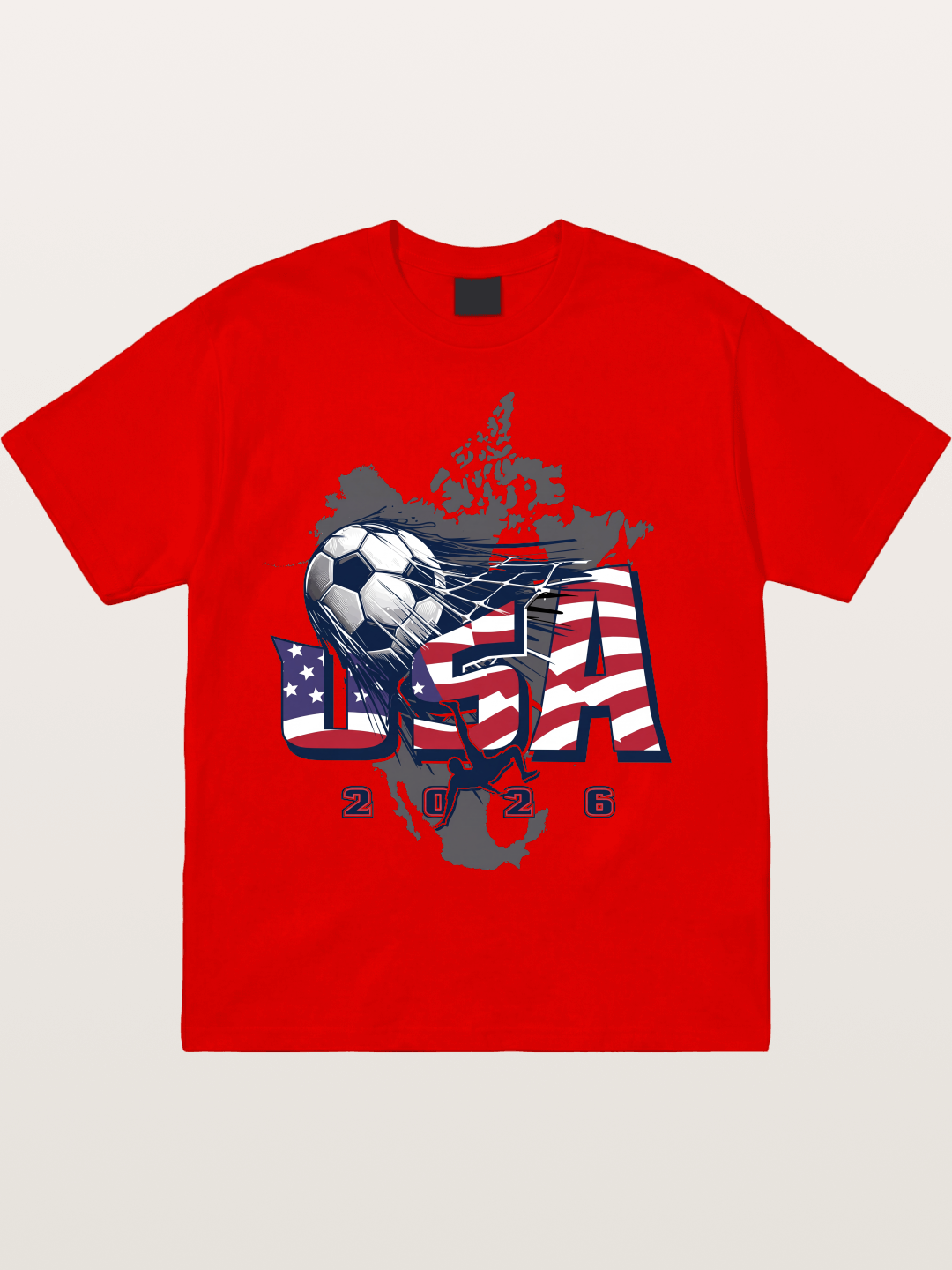 American Flag Soccer Map 2026 Cotton T-shirt