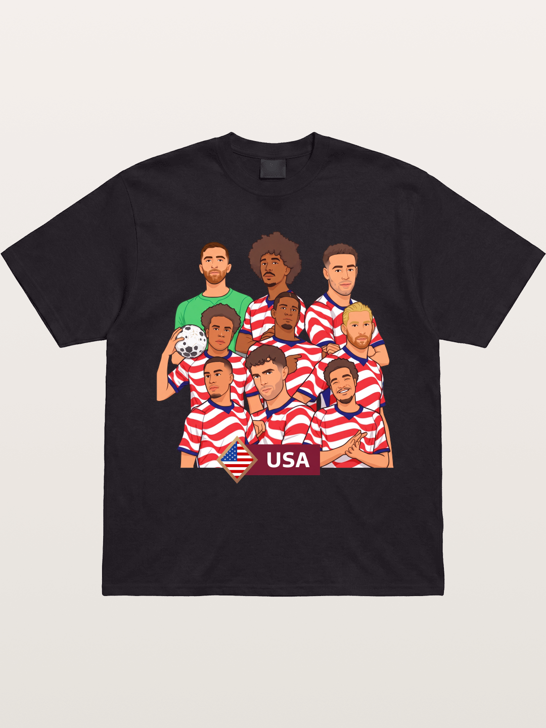 USMNT Cartoon Full Roster Gathering Gildan T-shirt
