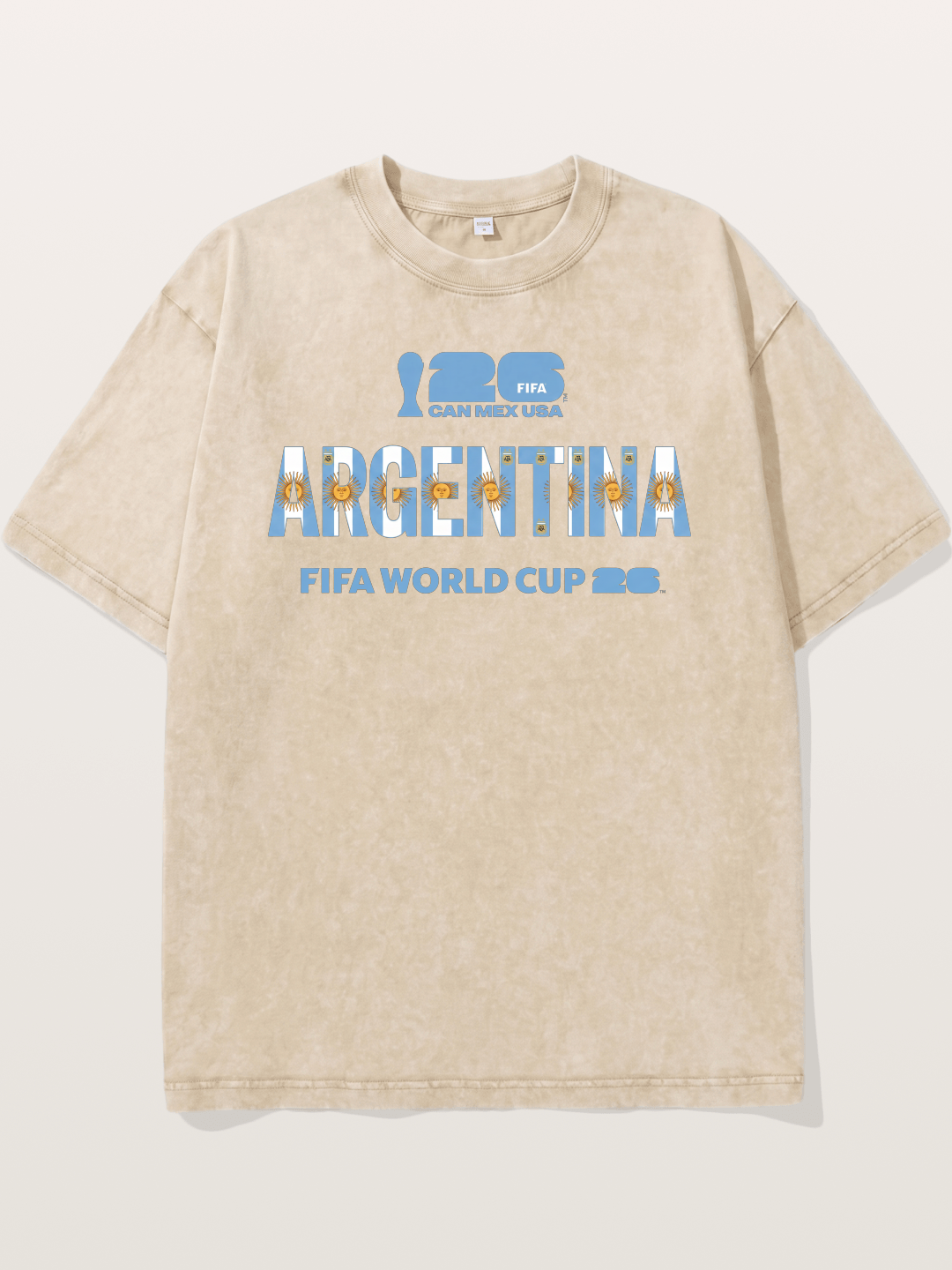 2026 World Cup Argentina Sun Design Washed T-shirt
