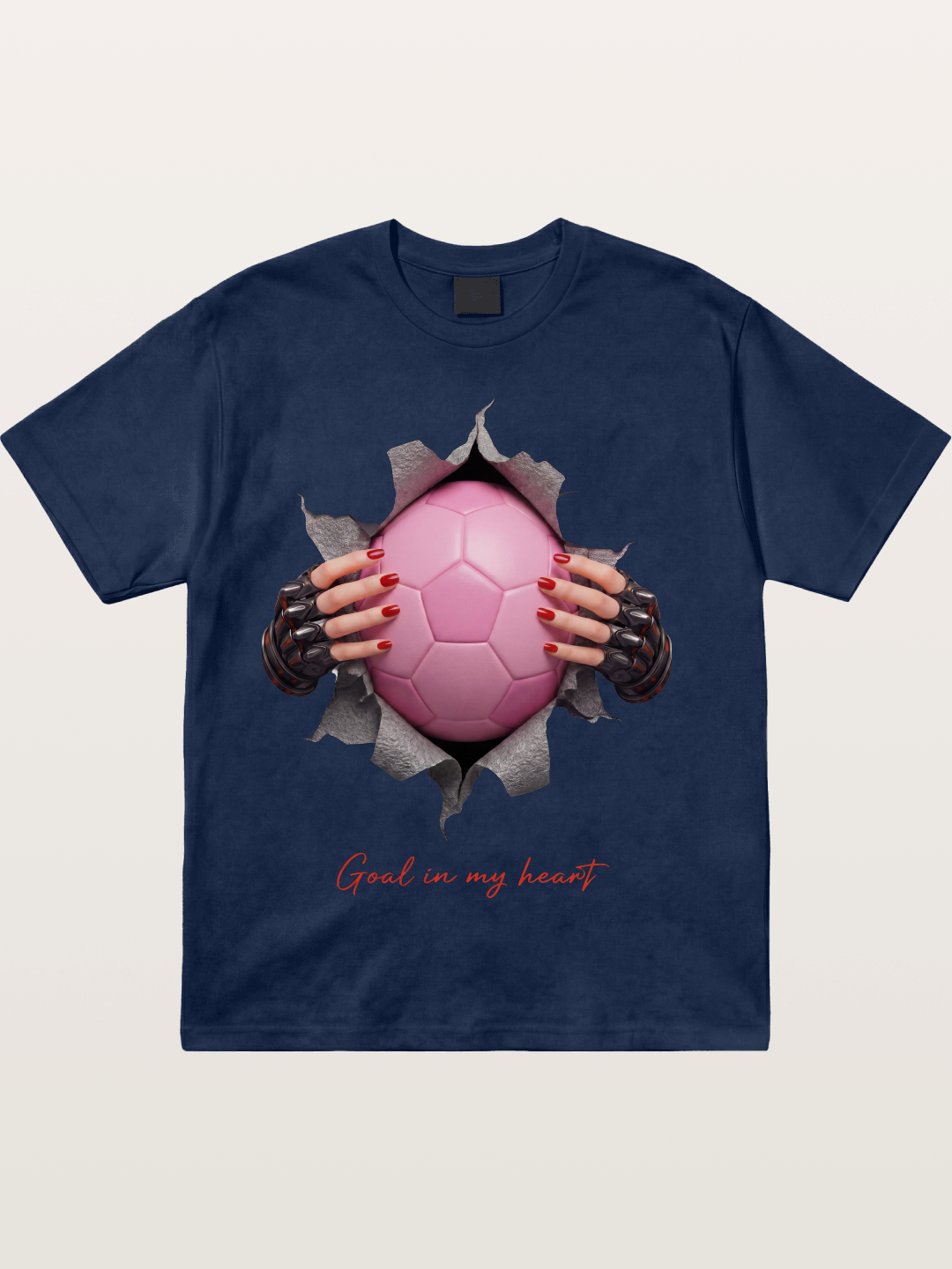 Pink Soccer Goal In My Heart Cotton T-shirt