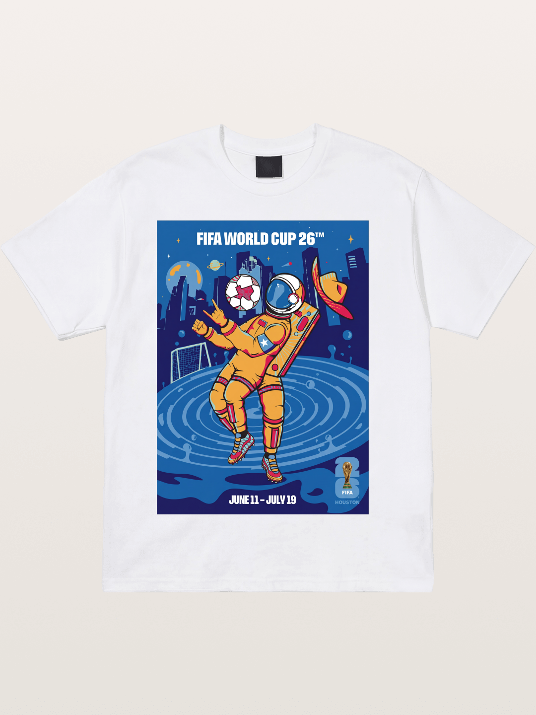 WC 2026 Astronaut Soccer Player Cotton T-shirt