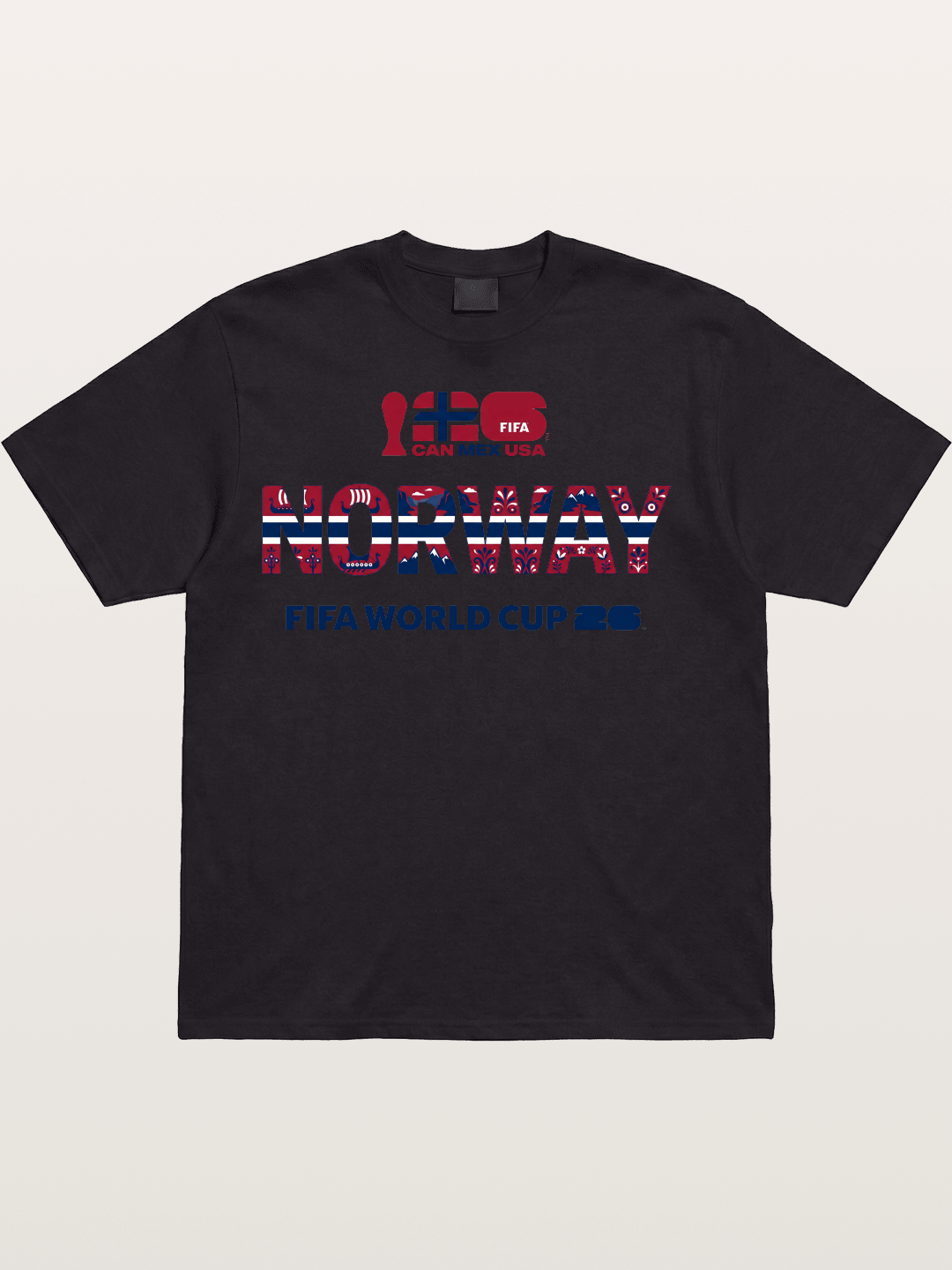 Norway 2026 Folk Pattern Print Cotton T-shirt