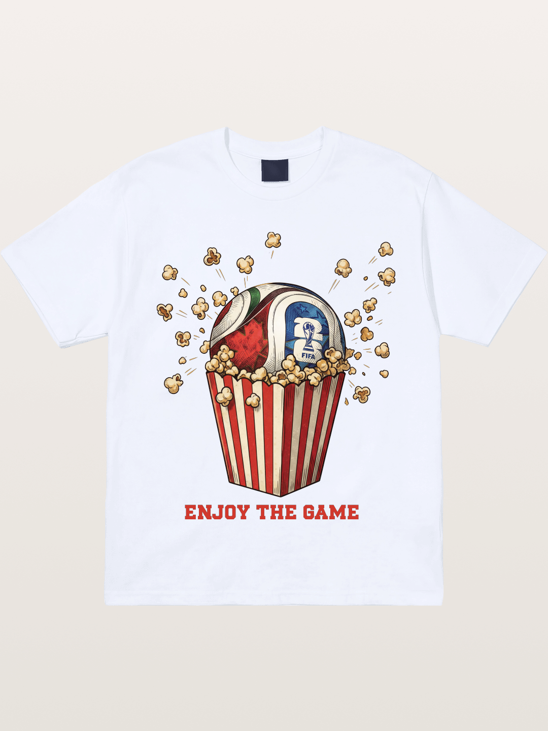 Soccer Ball in Popcorn Bucket Gildan T-shirt