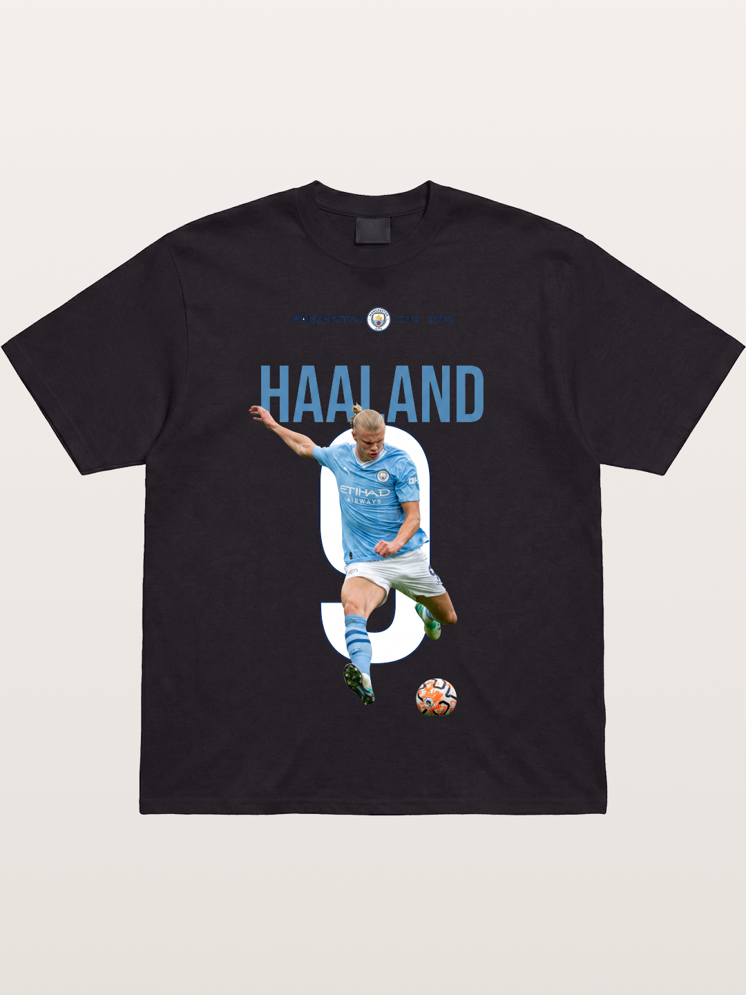 Haaland Number 9 Action Shot Cotton T-shirt